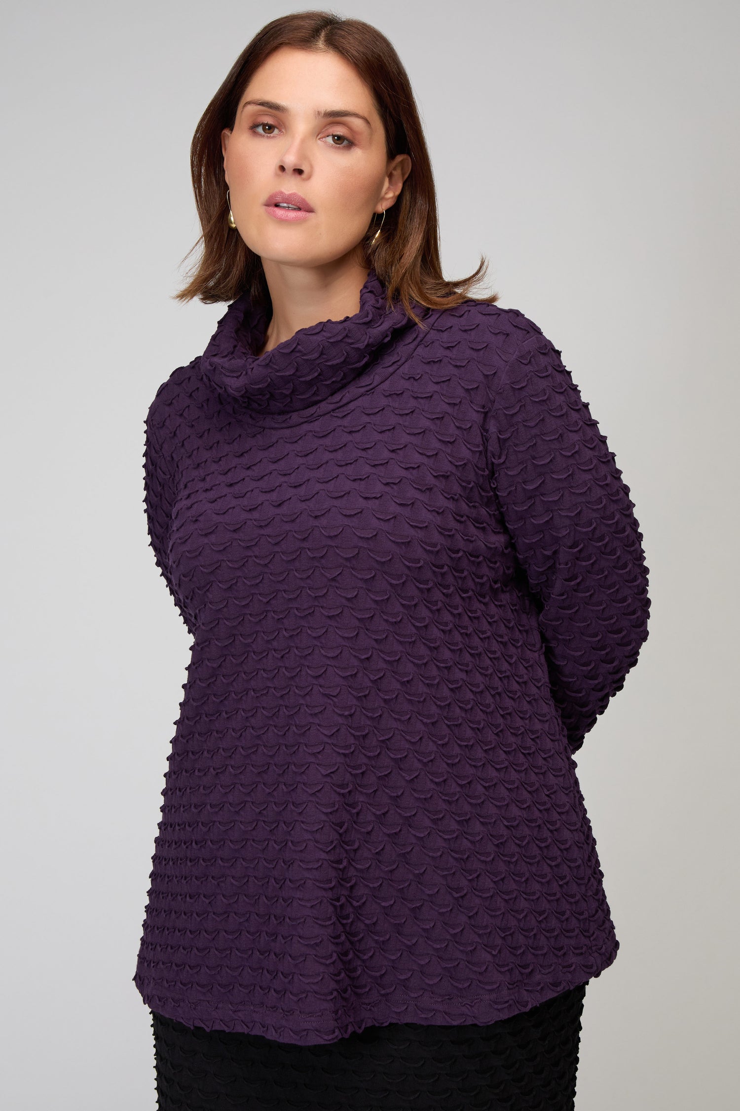 Origami Jersey Cowl Neck Top