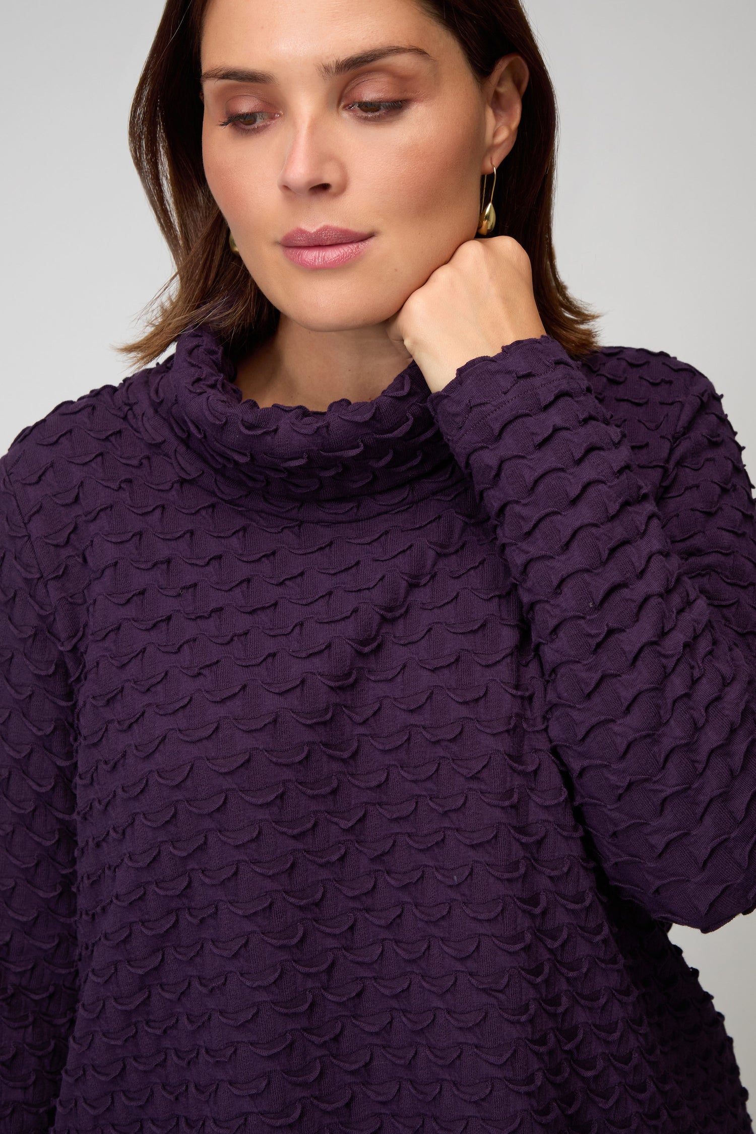 Origami Jersey Cowl Neck Top