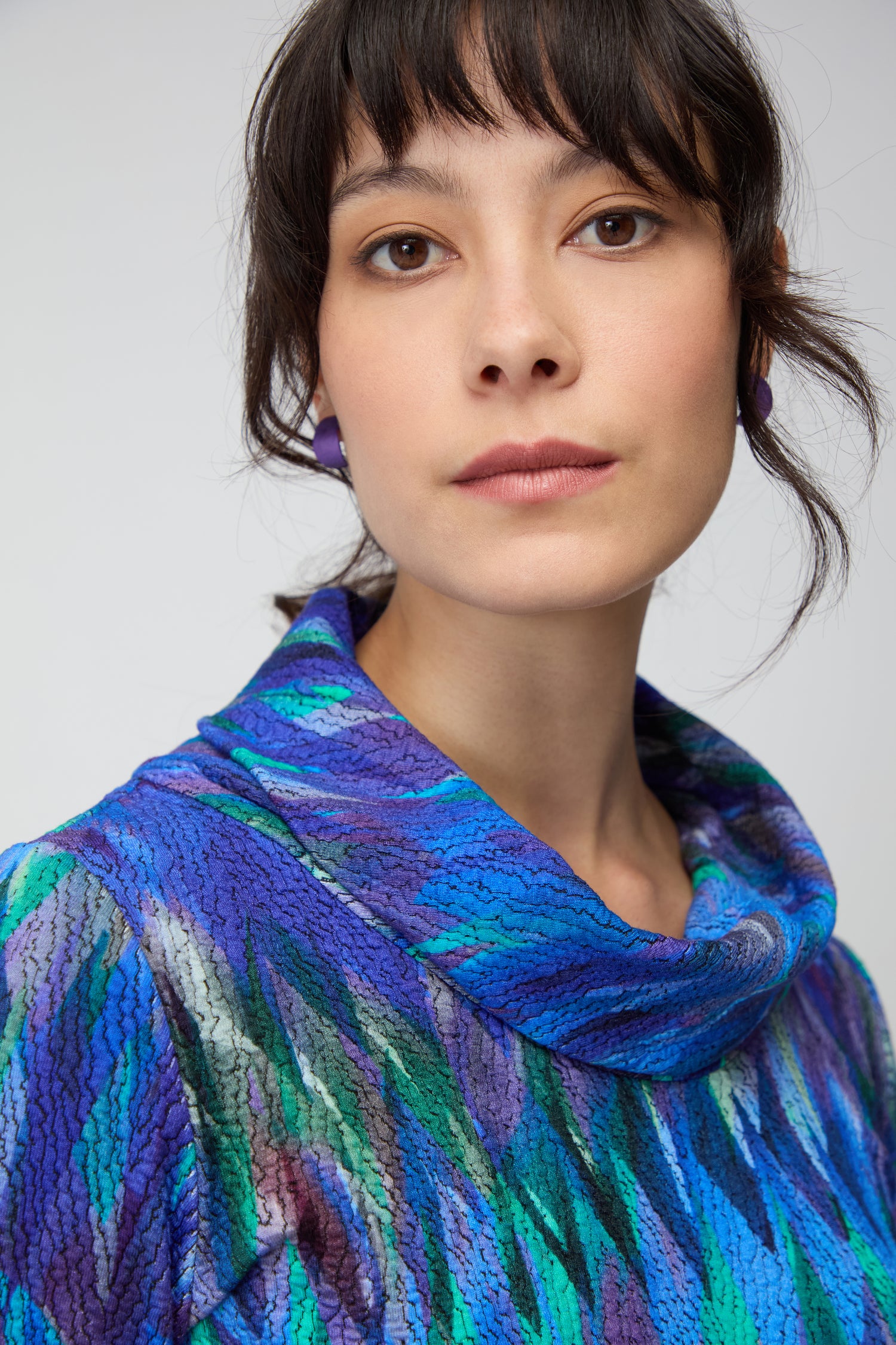 Abstract Feather Jersey Bubble Dress