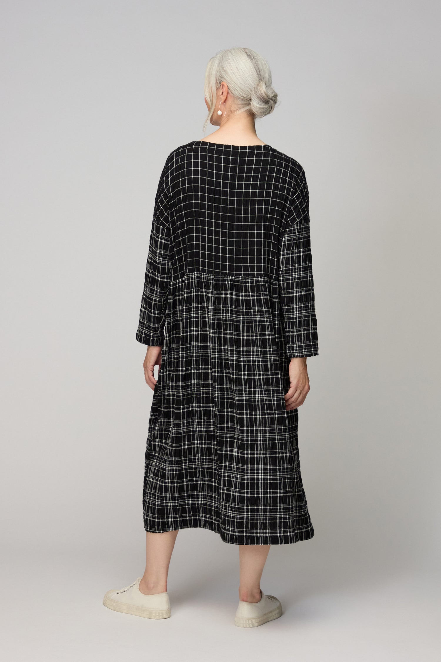 Crinkle Window Check Dress