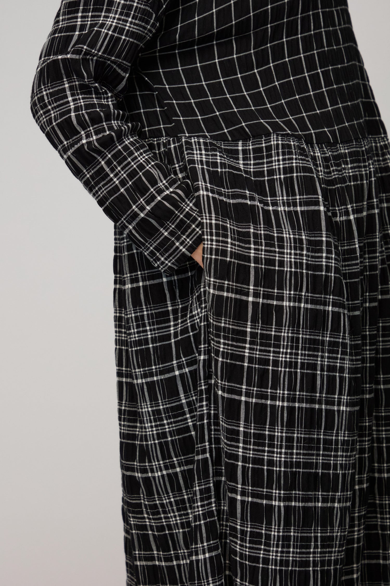 Crinkle Window Check Dress