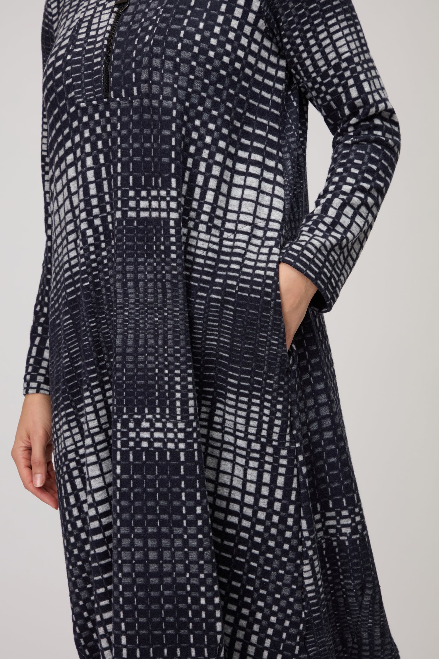 Illusion Check Jersey Bubble Dress