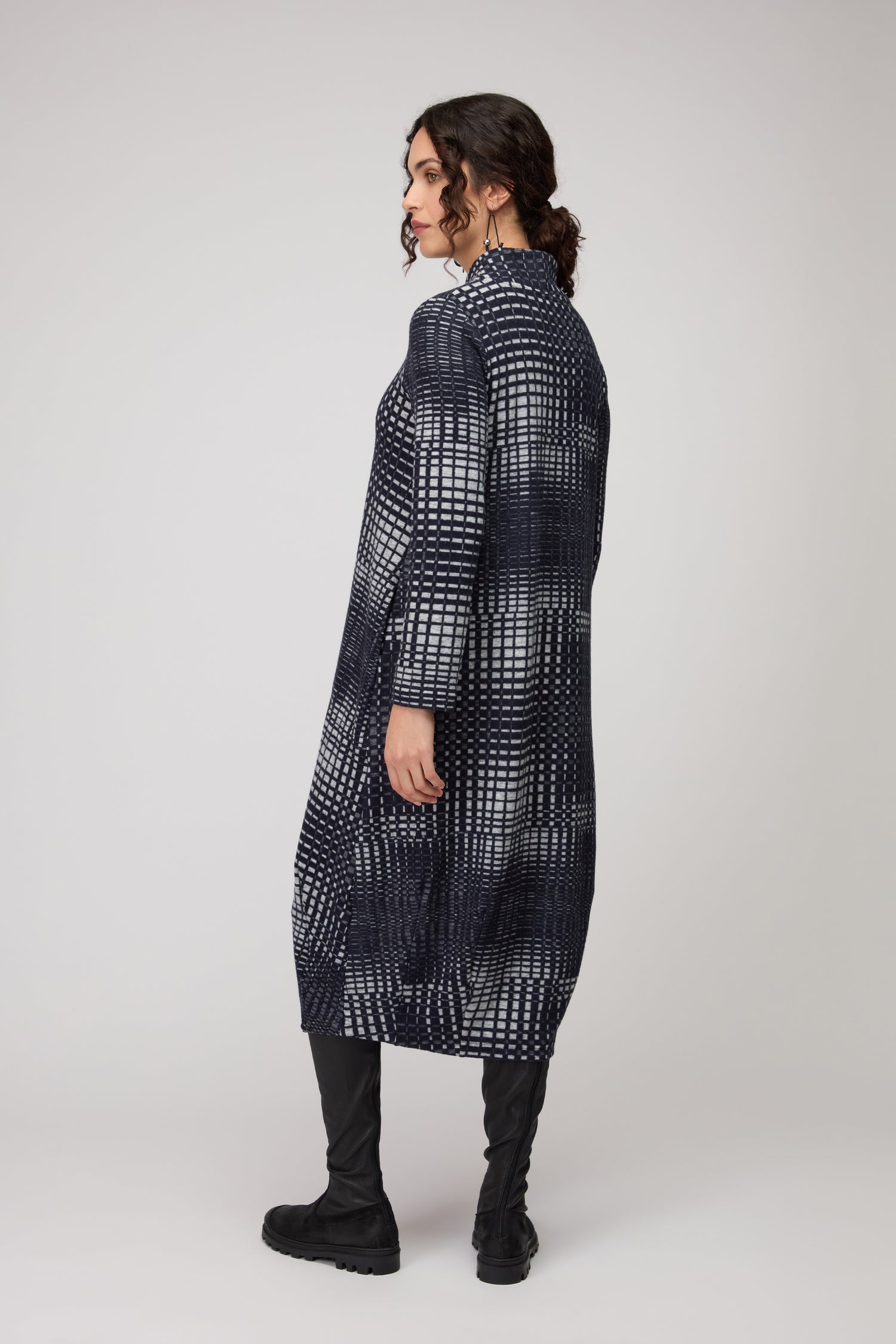 Illusion Check Jersey Bubble Dress
