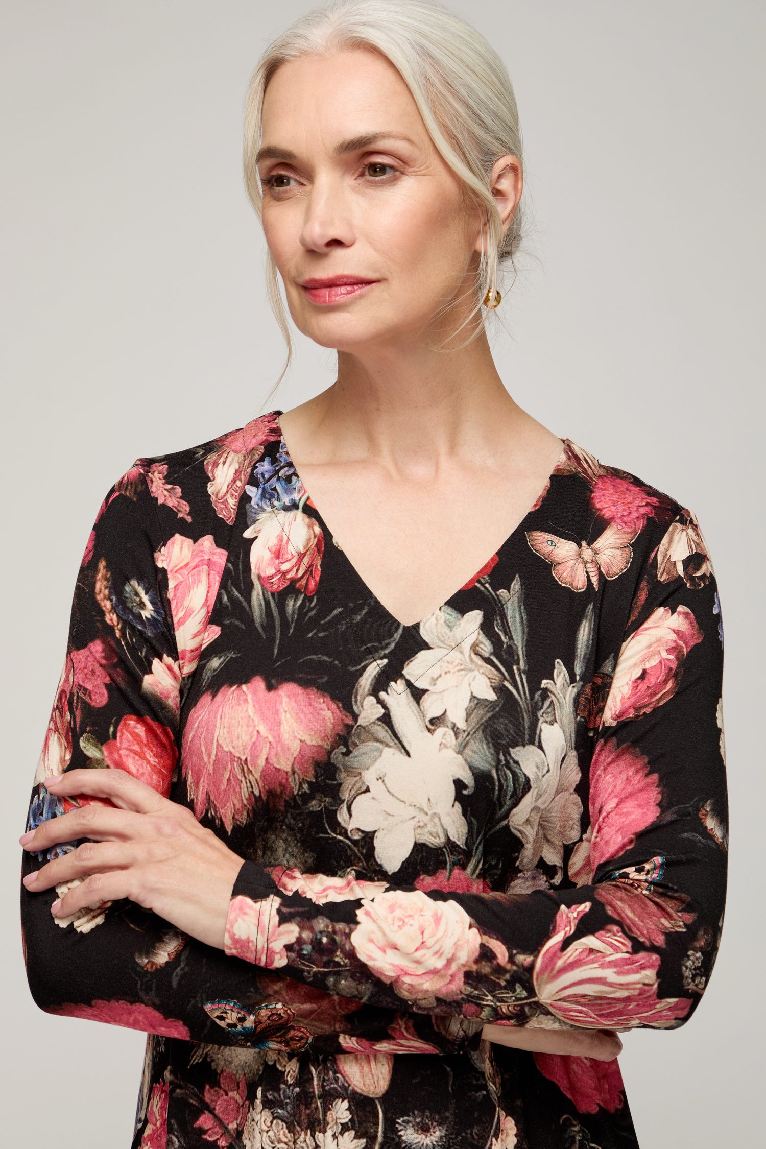 Renaissance Floral Jersey Bubble Dress