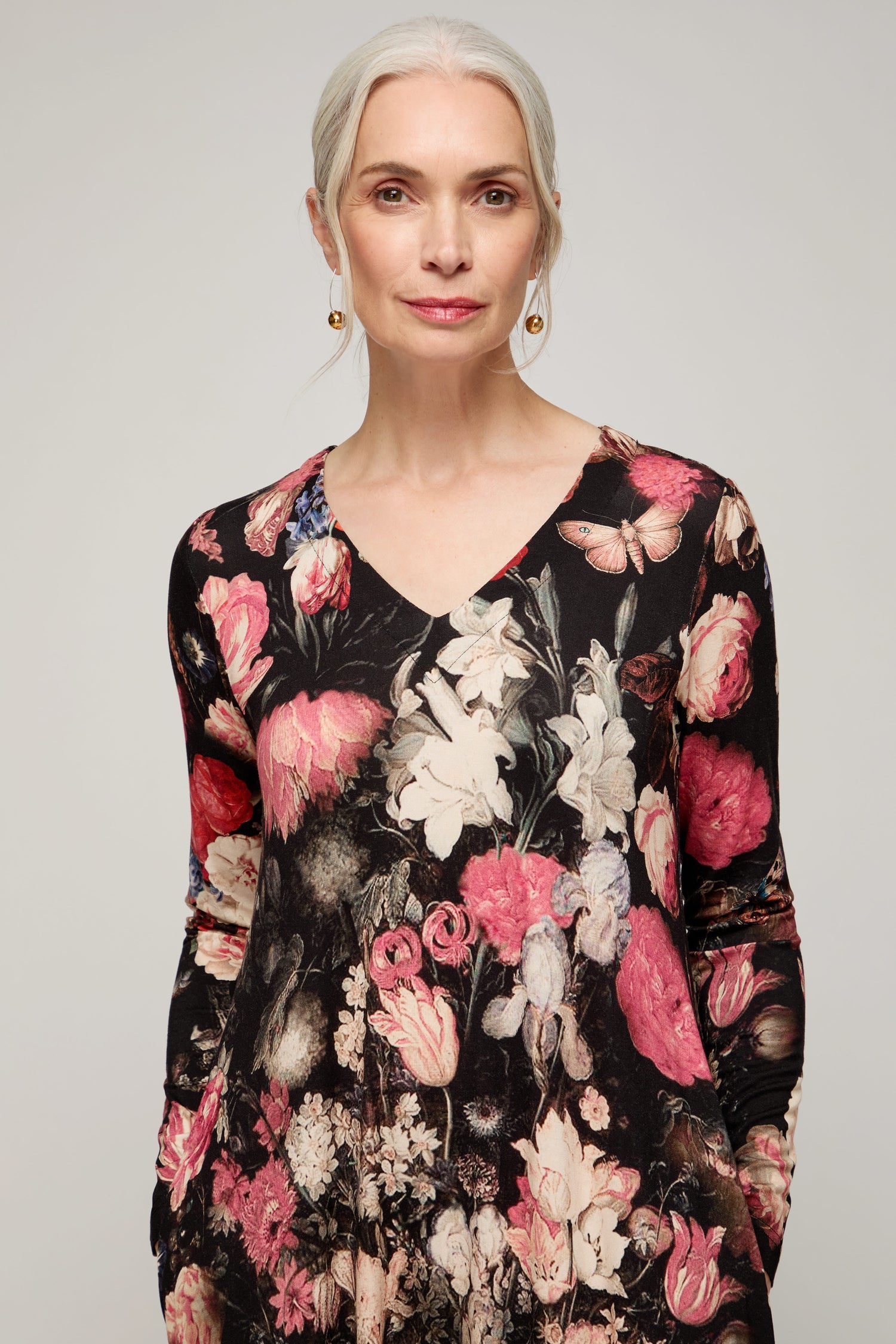 Renaissance Floral Jersey Bubble Dress