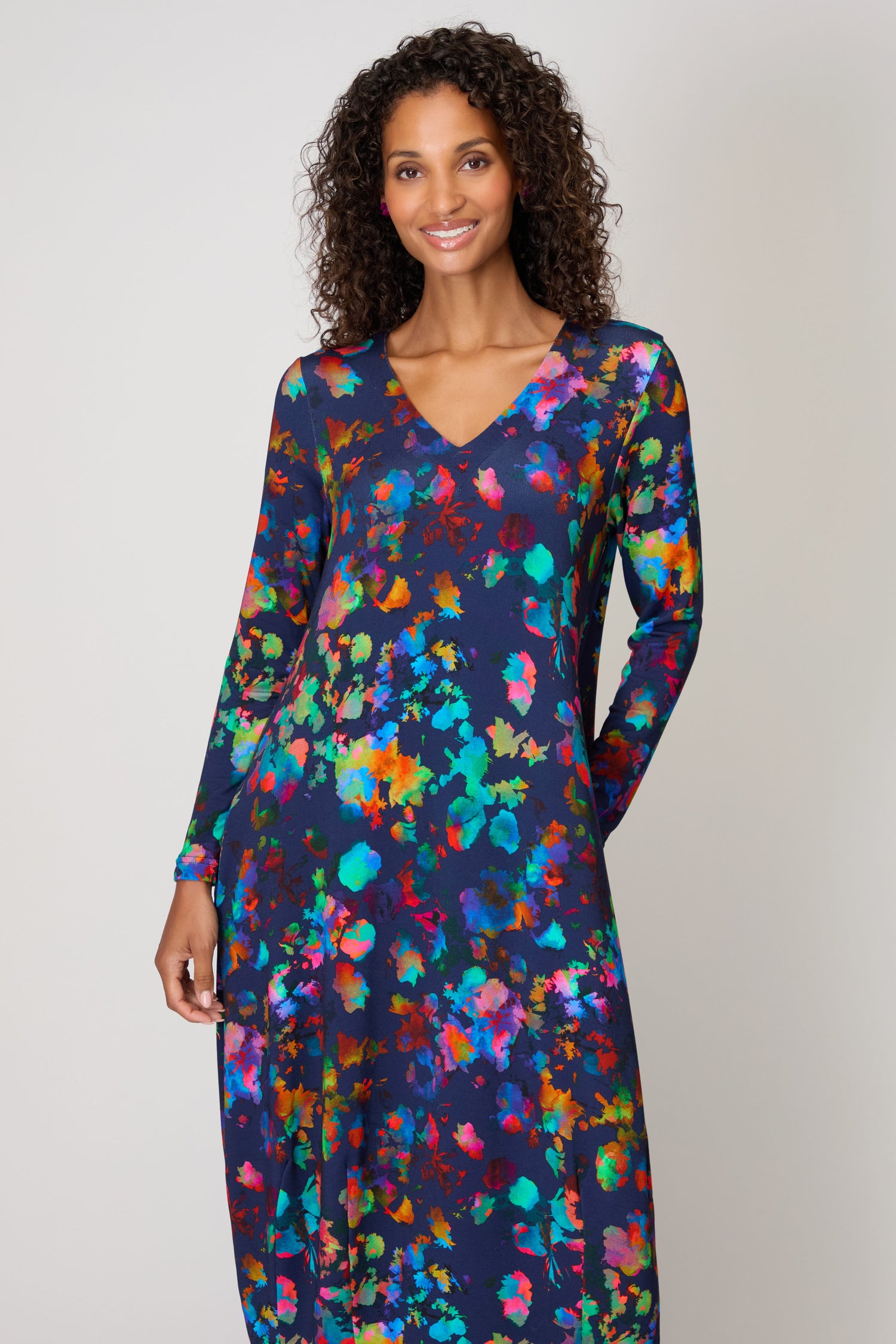 Vivid Petals Jersey Dress