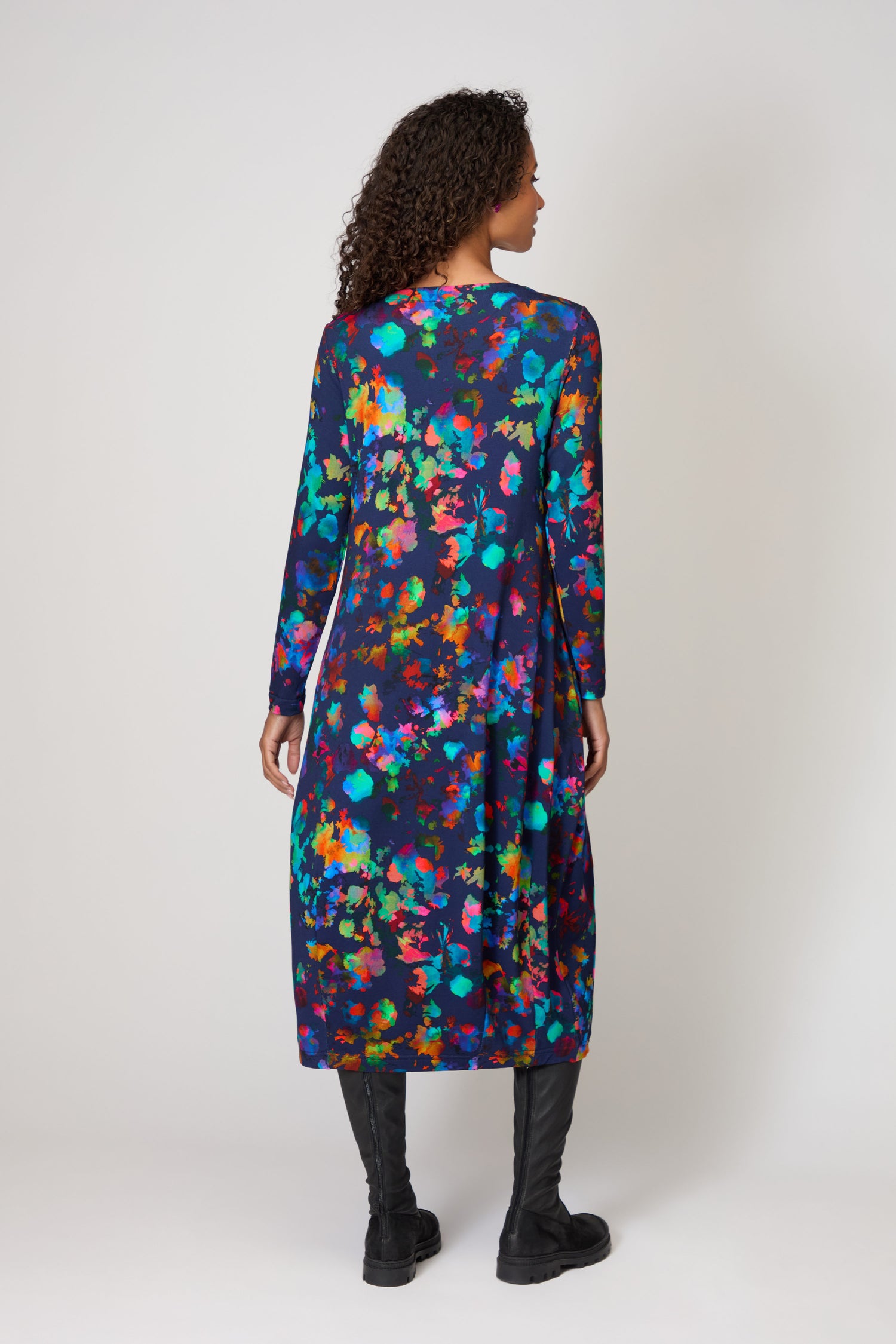 Vivid Petals Jersey Dress