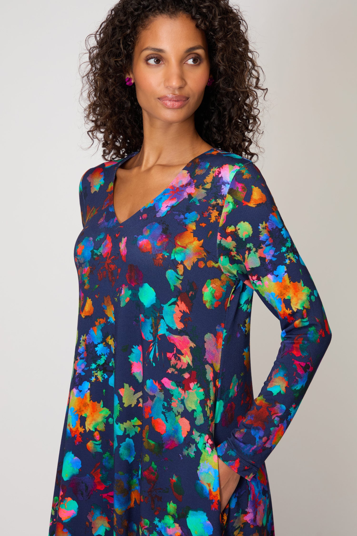 Vivid Petals Jersey Dress