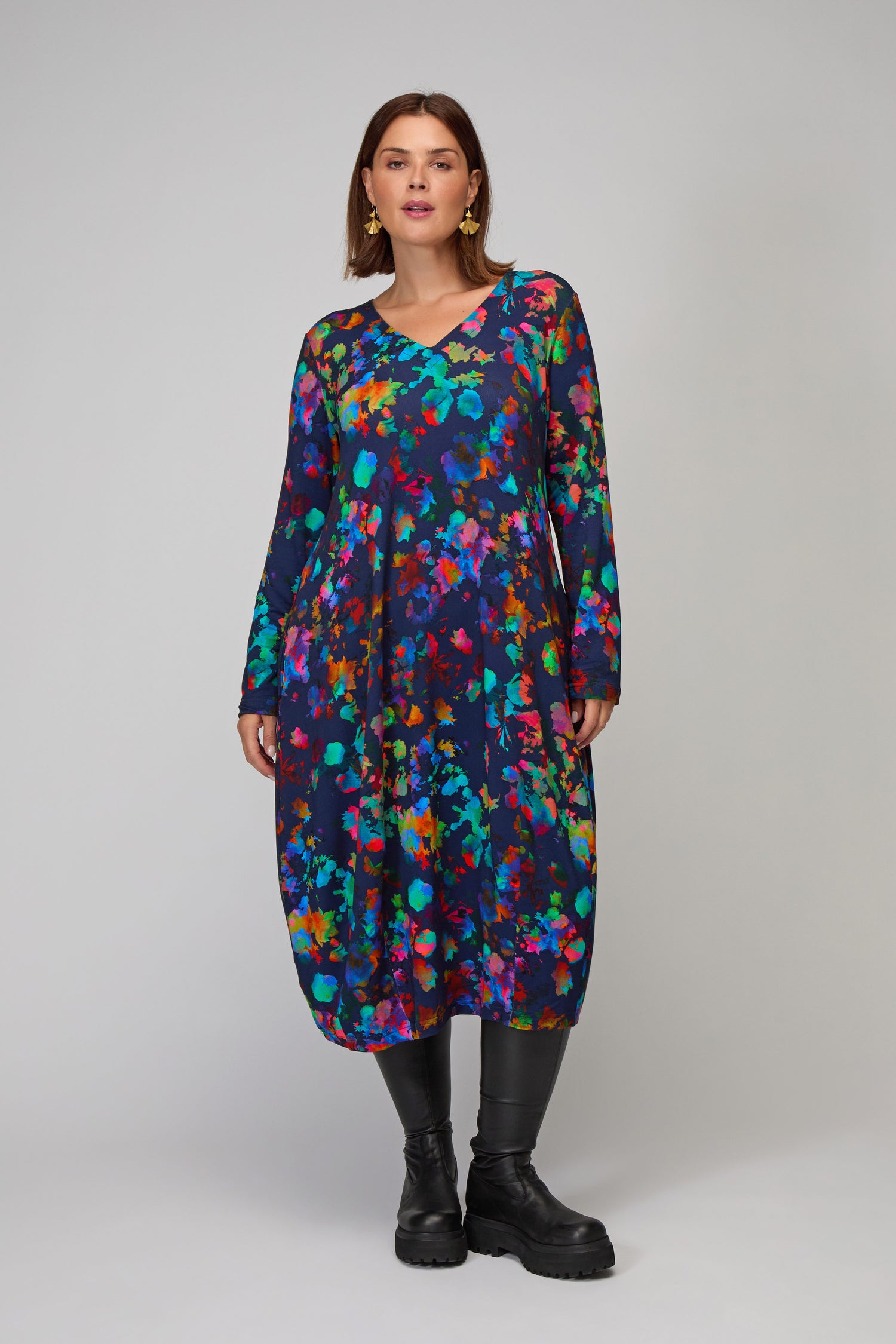 Vivid Petals Jersey Dress