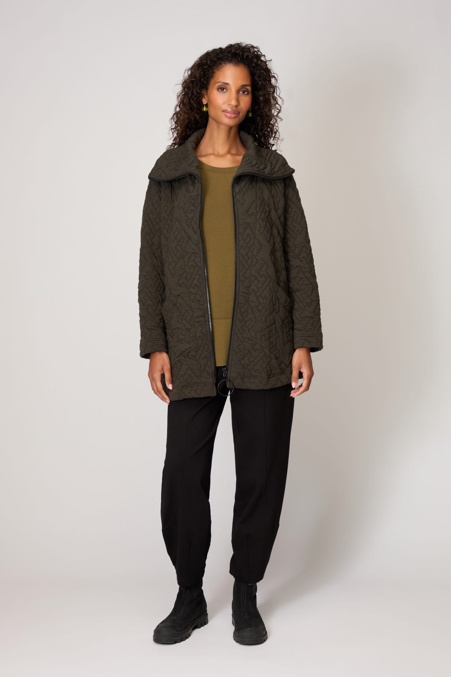 Geo Quilted Cotton Jacket