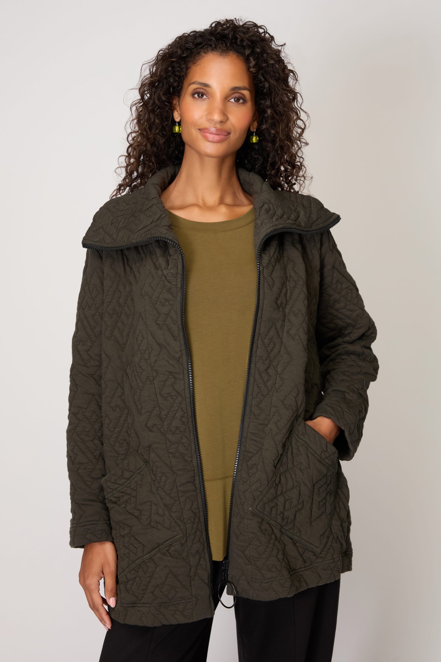 Geo Quilted Cotton Jacket