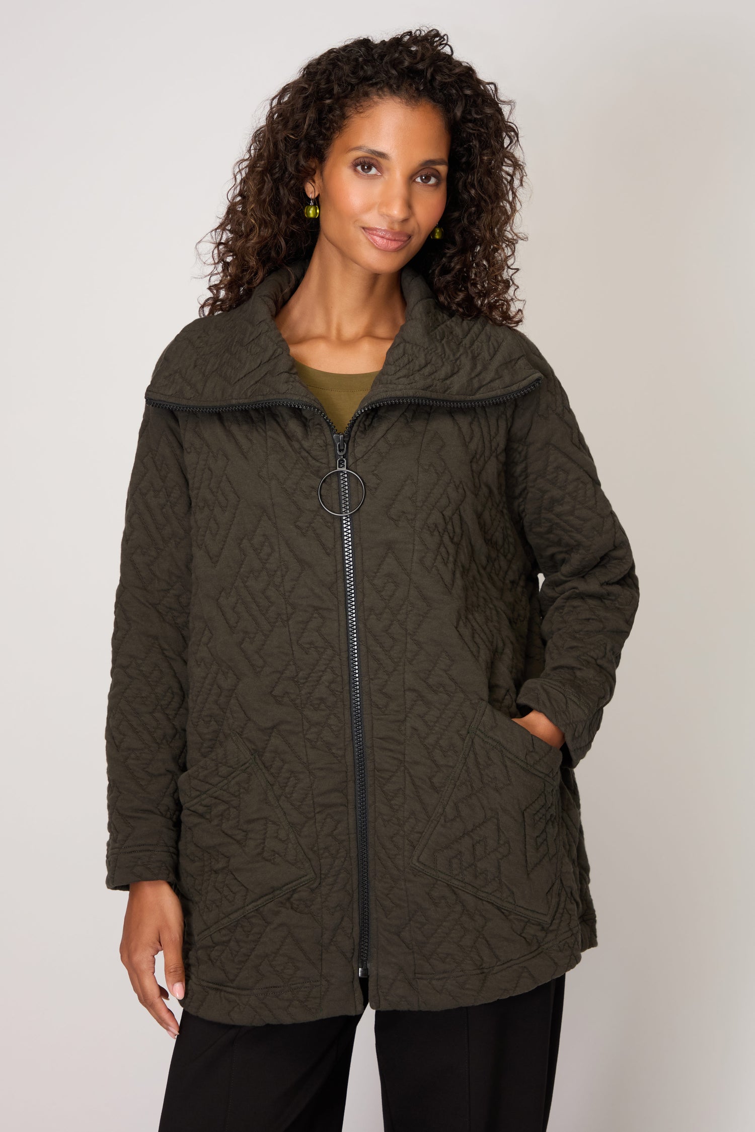 Geo Quilted Cotton Jacket