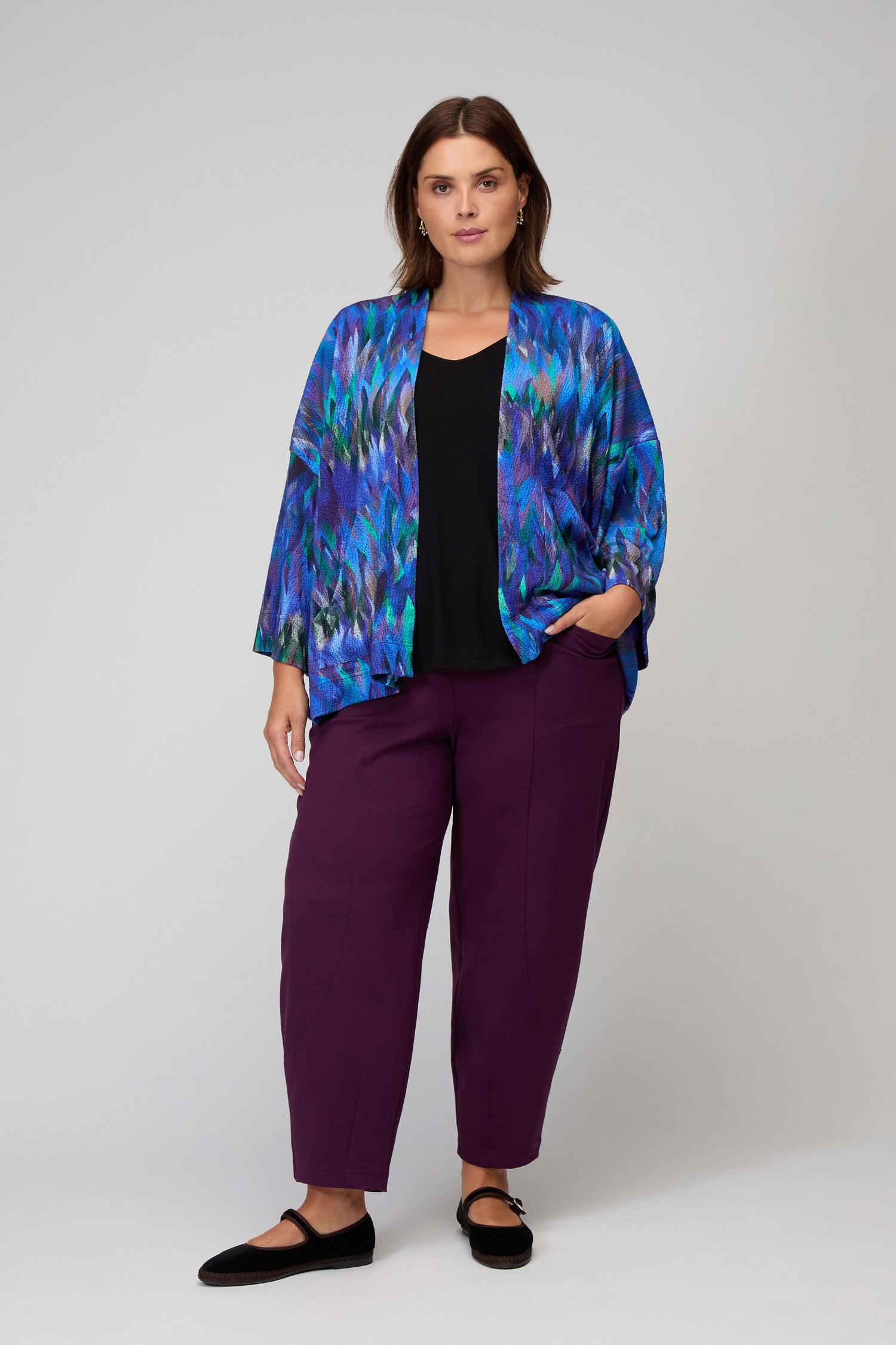 Abstract Feather Jersey Jacket