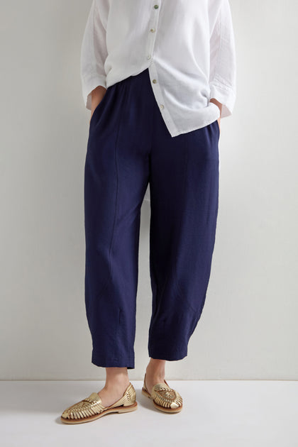 Textured Viscose Bubble Trousers