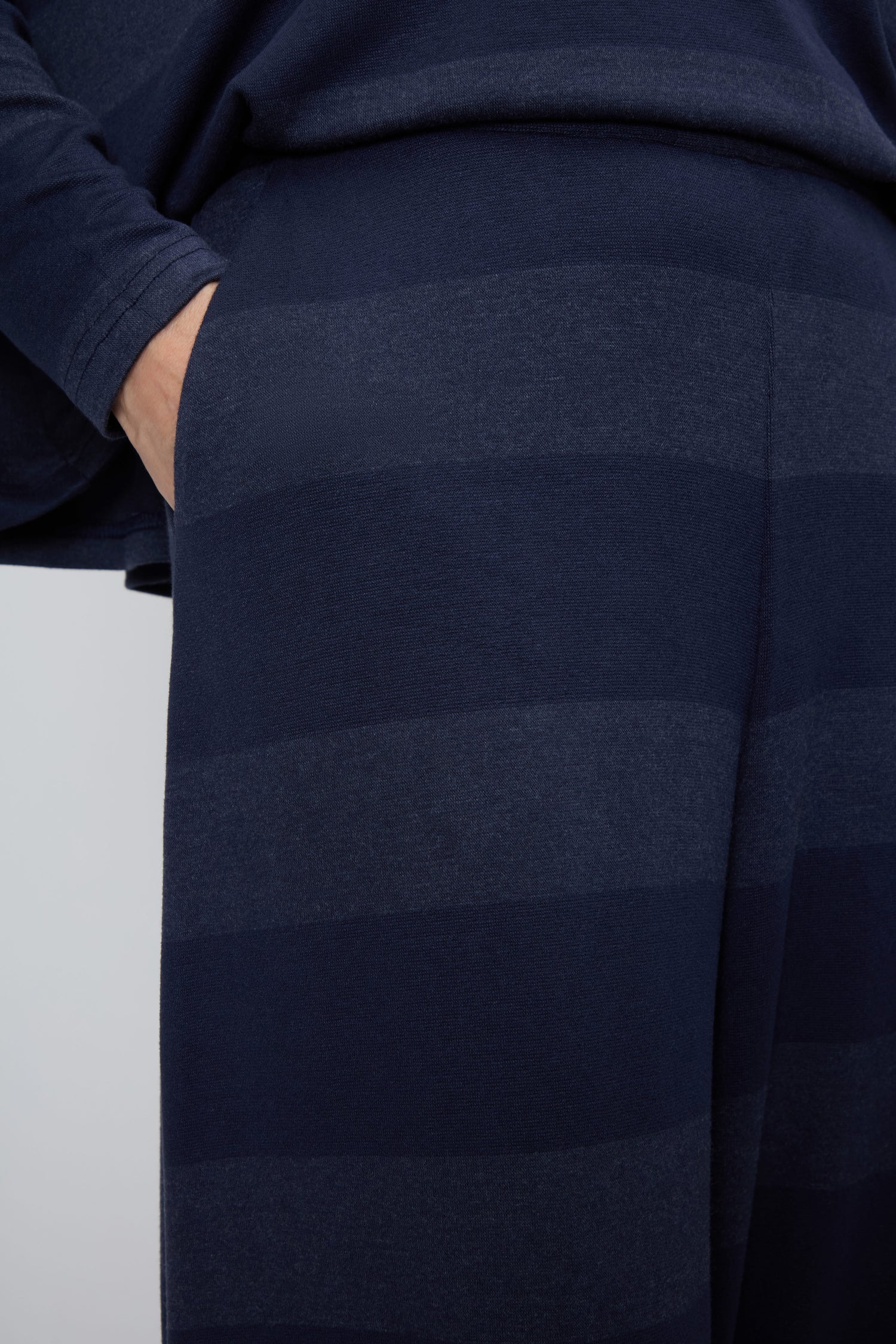 Soft Viscose Jersey Stripe Bubble Trouser