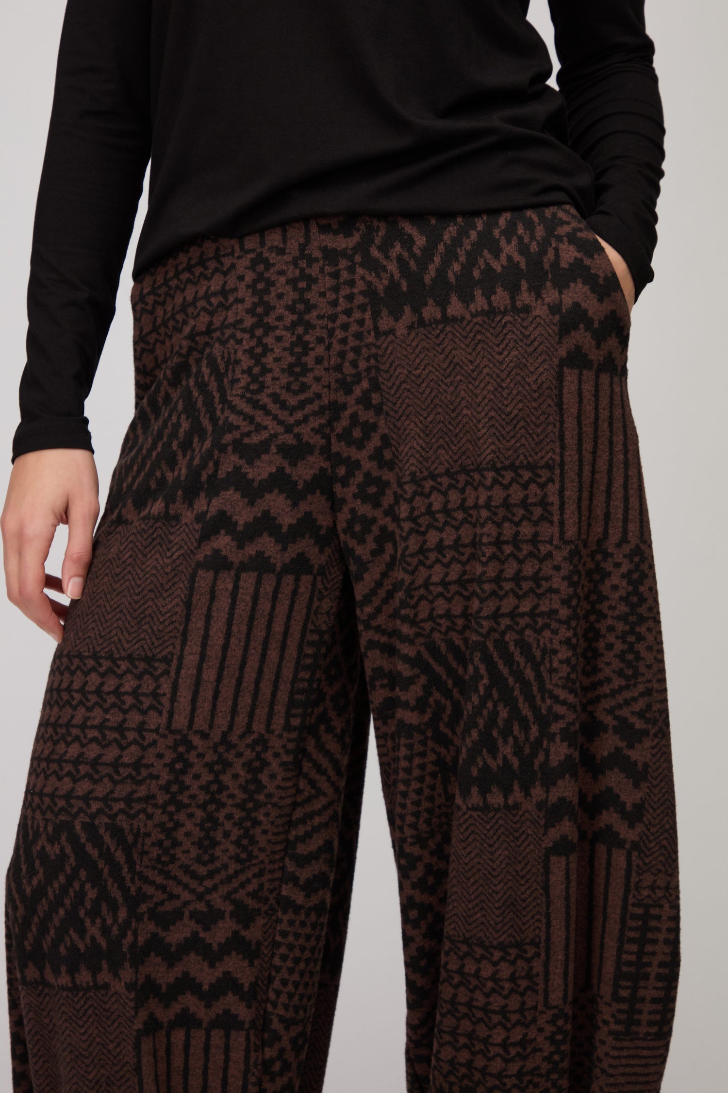 Textured Ikat Patchwork Jersey Bubble Trouser