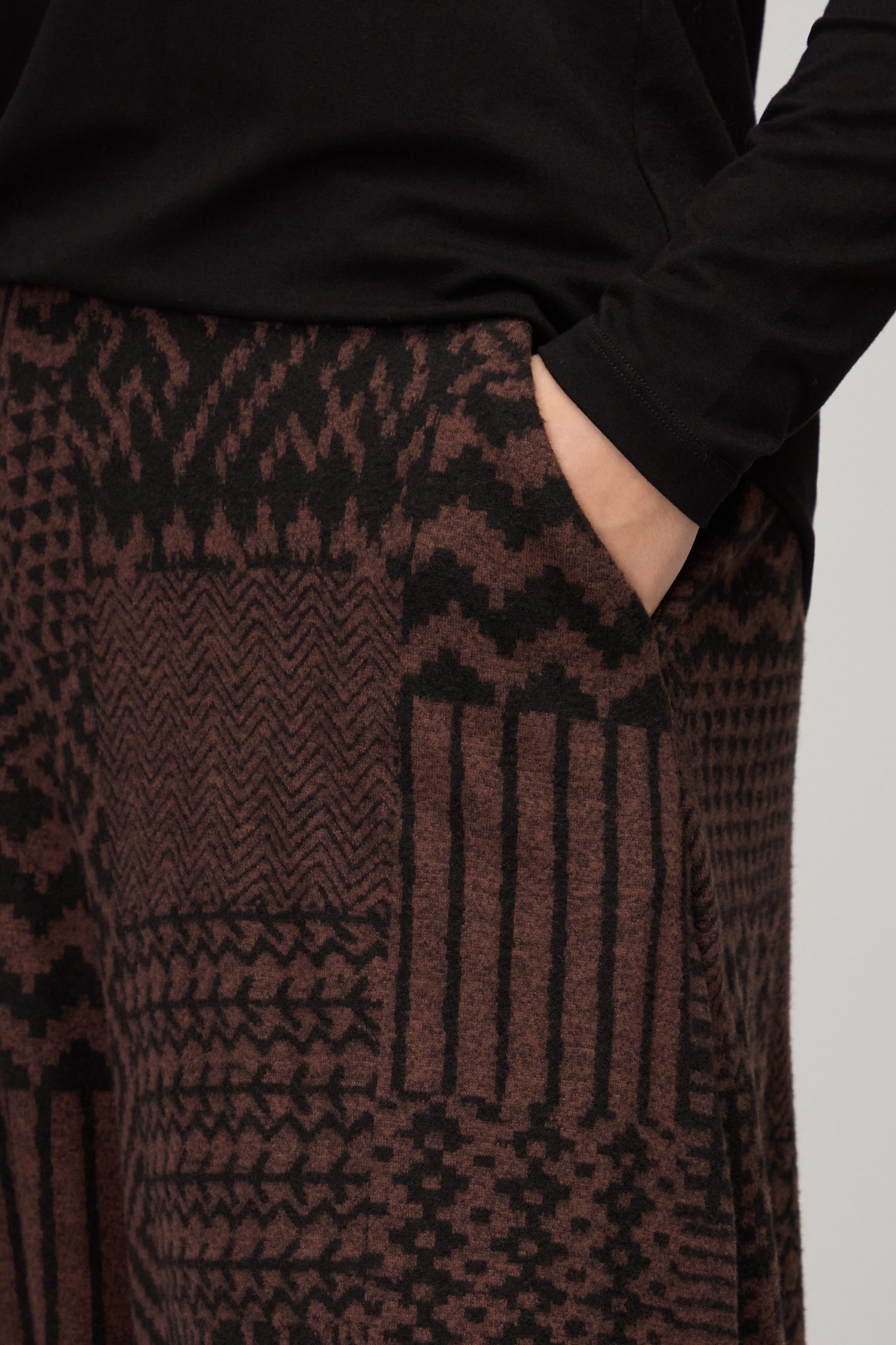 Textured Ikat Patchwork Jersey Bubble Trouser