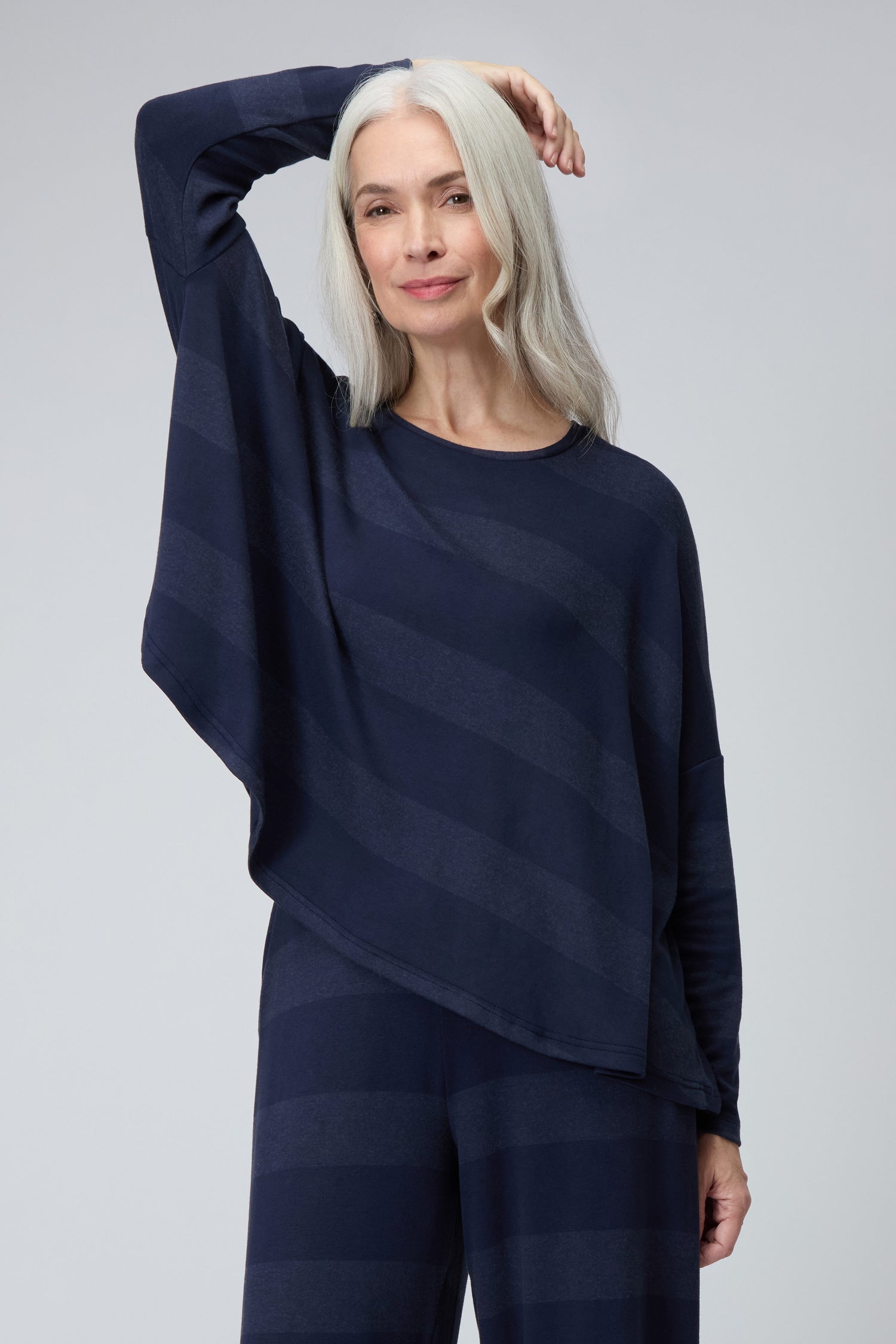 Soft Viscose Jersey Stripe Boxy Top