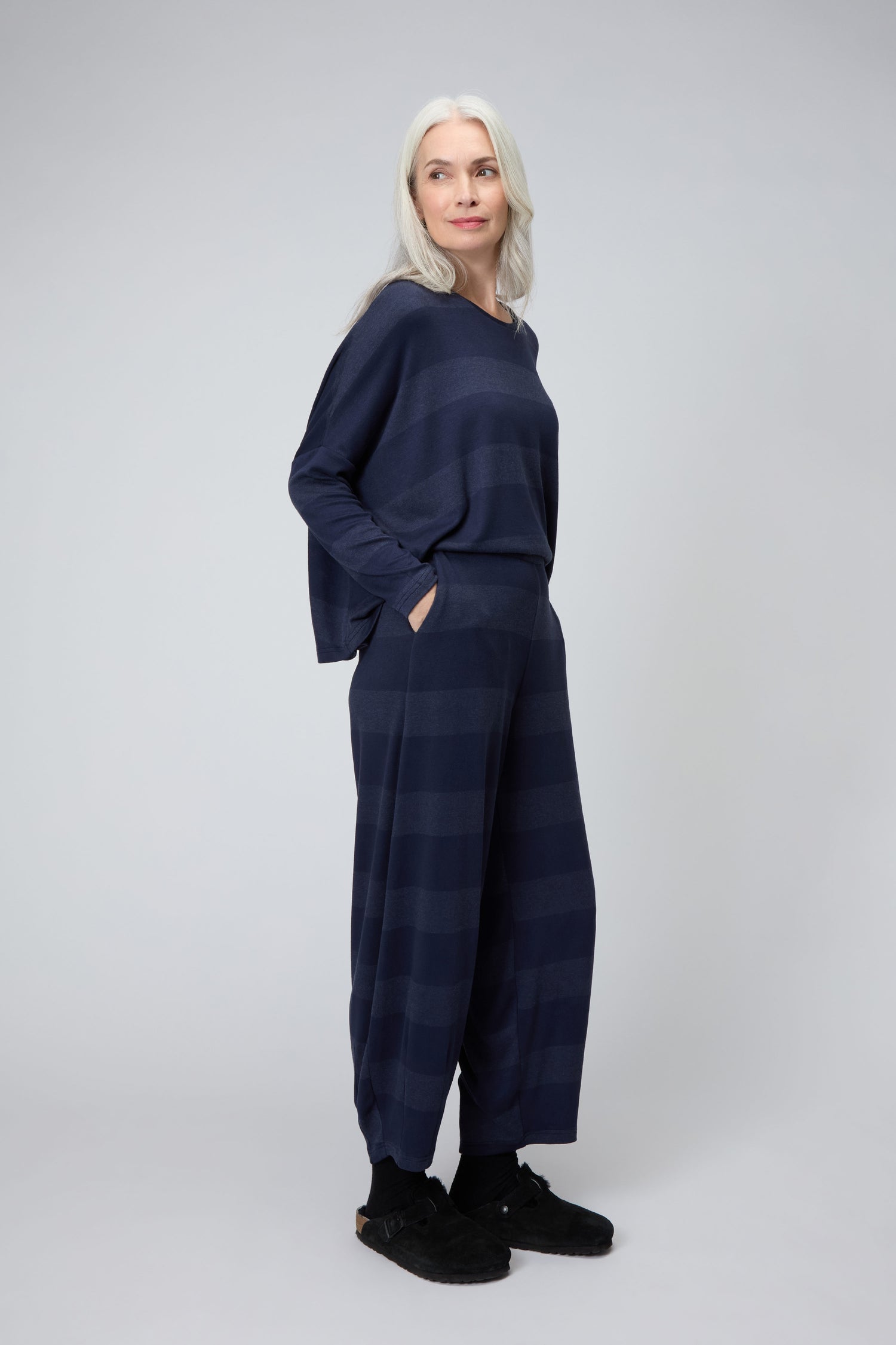 Soft Viscose Jersey Stripe Boxy Top