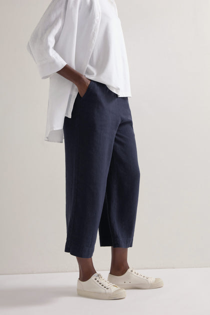 Twisted Linen Wide Trousers