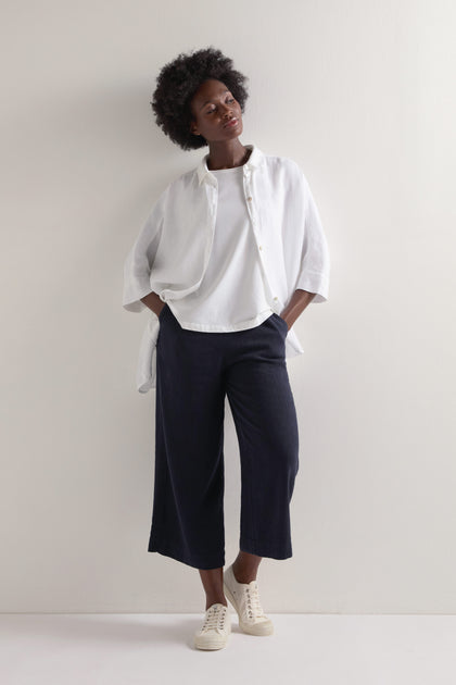 Twisted Linen Wide Trousers