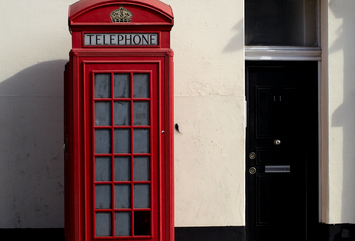 red telephone box in london