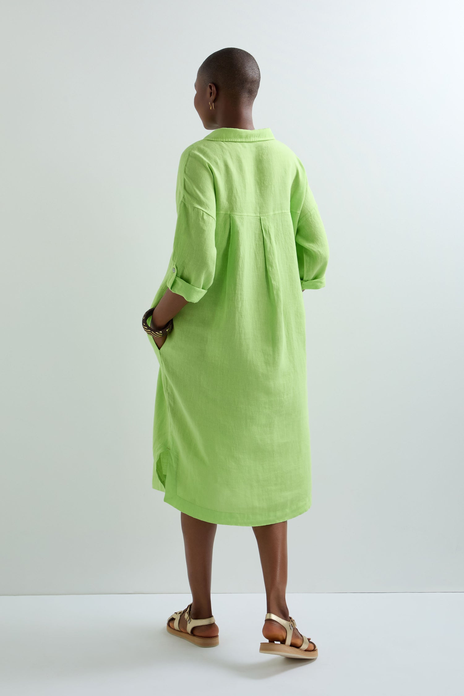 Garment Dyed Linen Shirt Dress