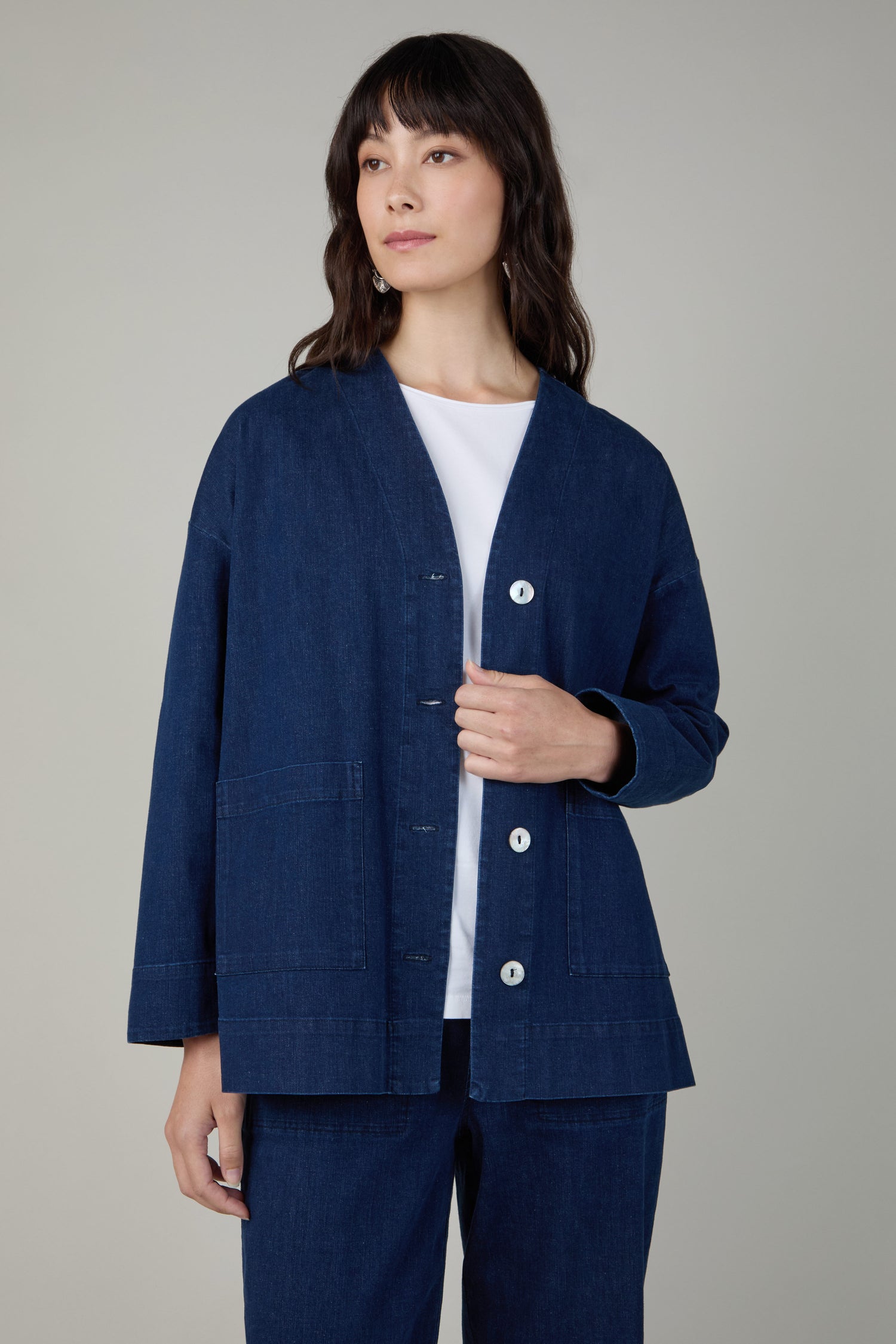 Stretch Denim Boxy Jacket