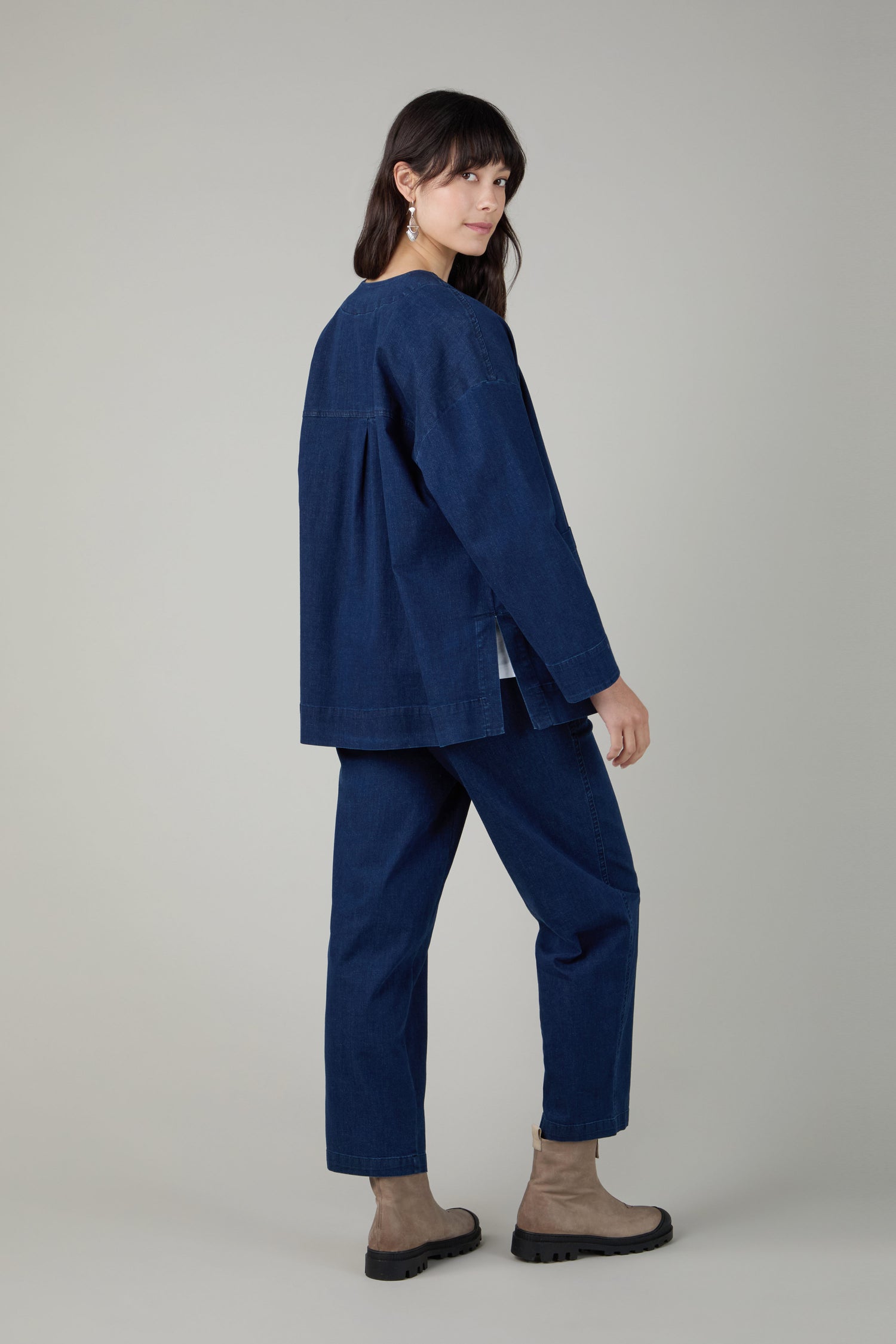 Stretch Denim Boxy Jacket
