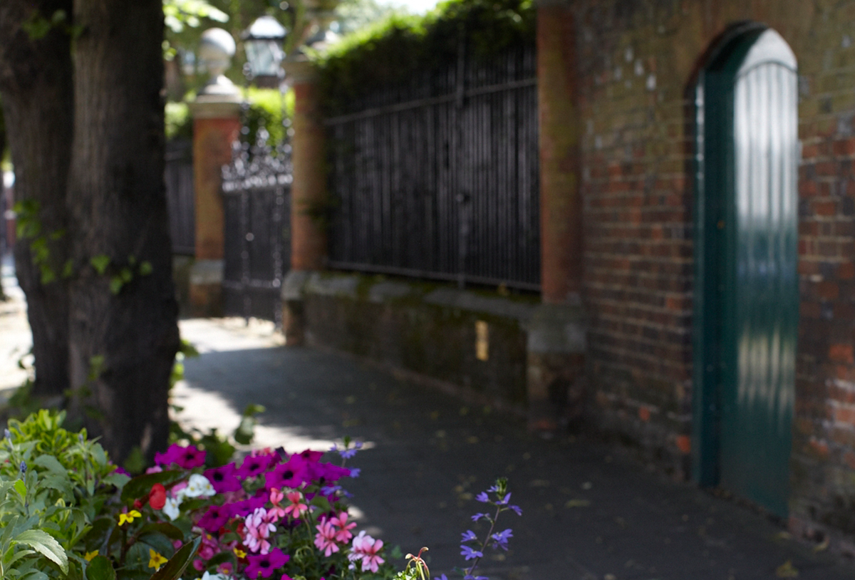 out of focus image of a gardens walls
