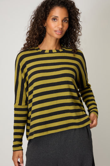 Olive Stripe Easy Top
