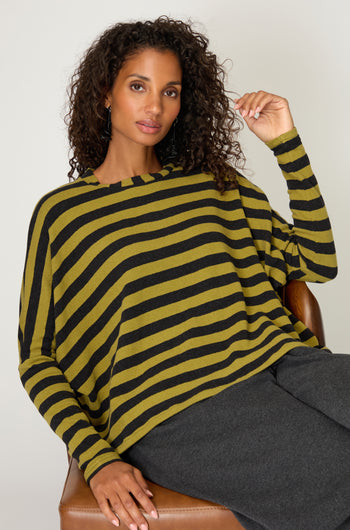 Olive Stripe Easy Top