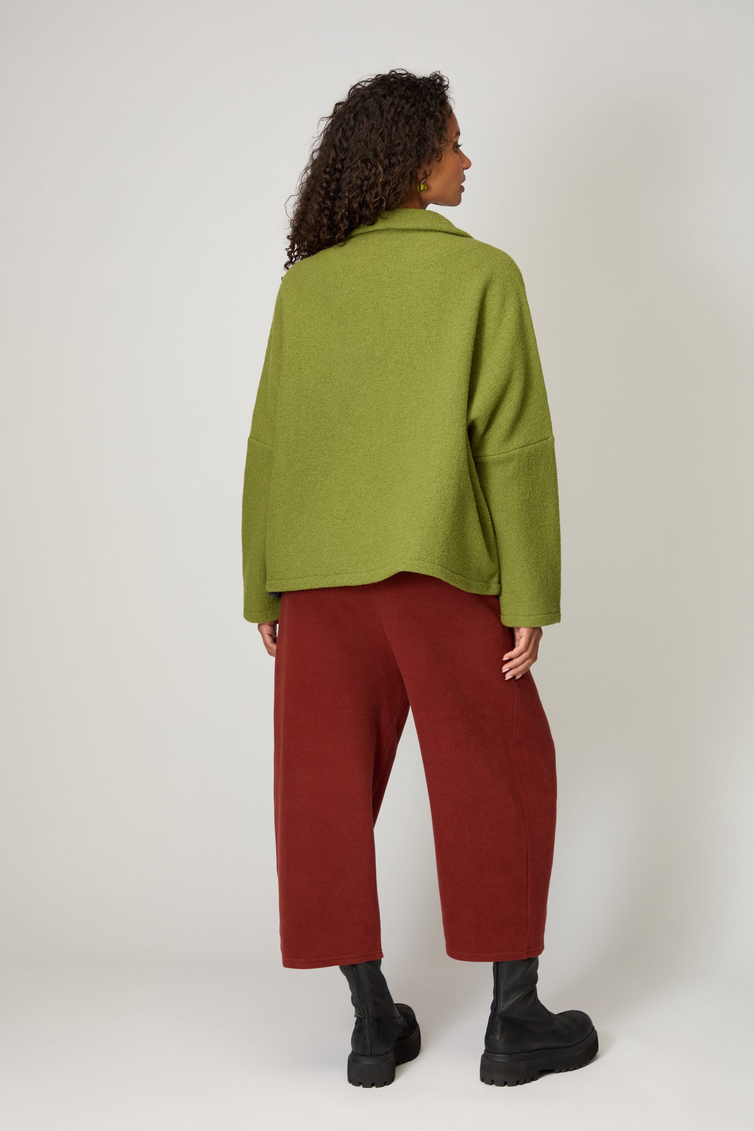 Boxy Wool Olive Jacket