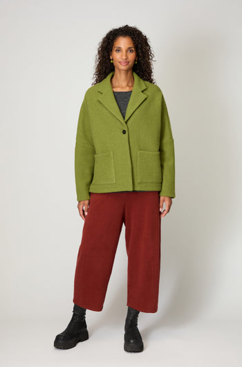 Boxy Wool Olive Jacket