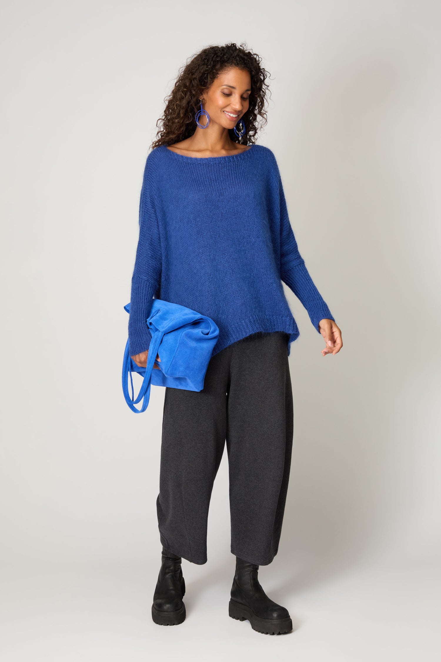 Wide Neck Mohair Knit