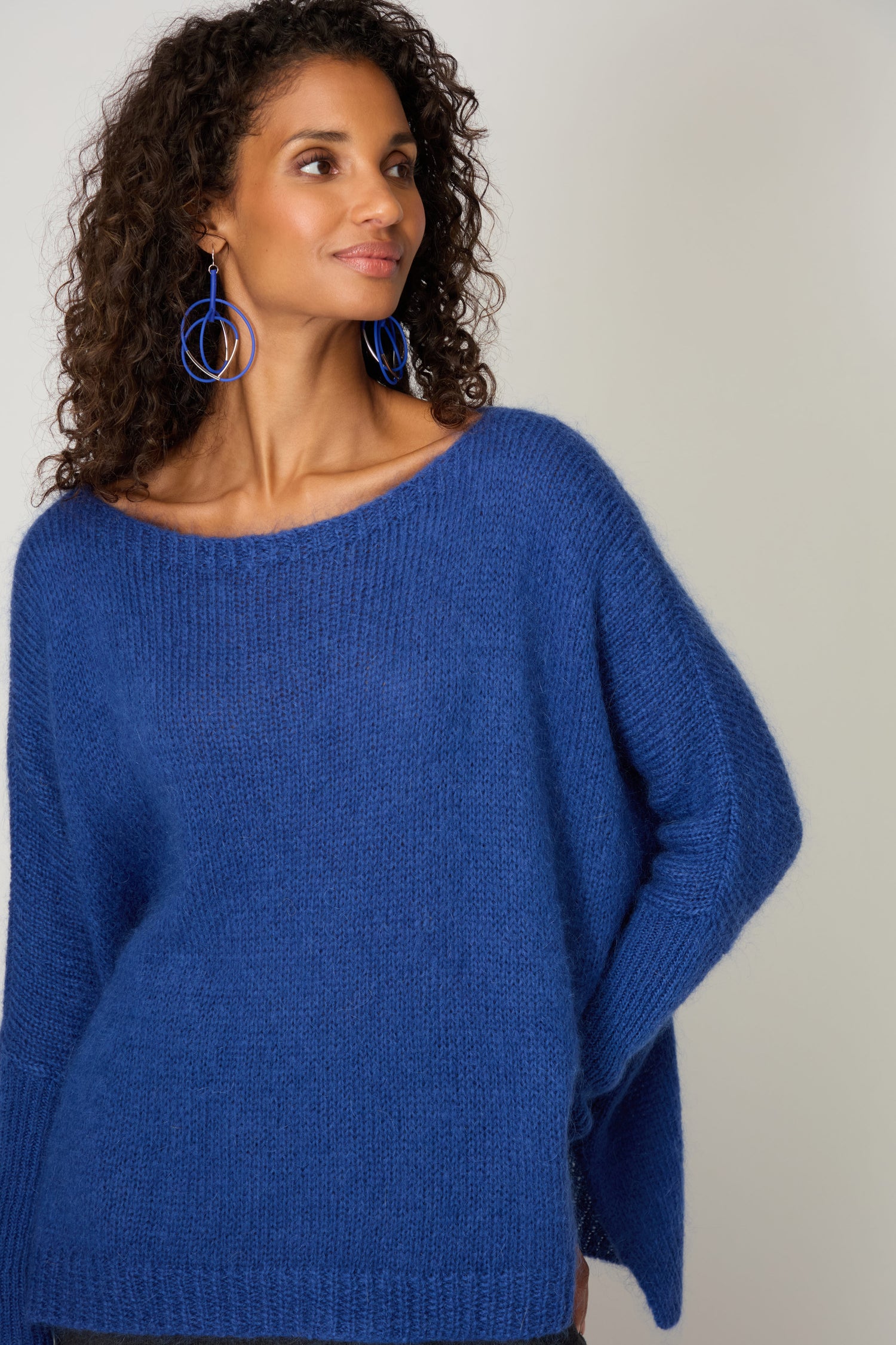 Wide Neck Mohair Knit