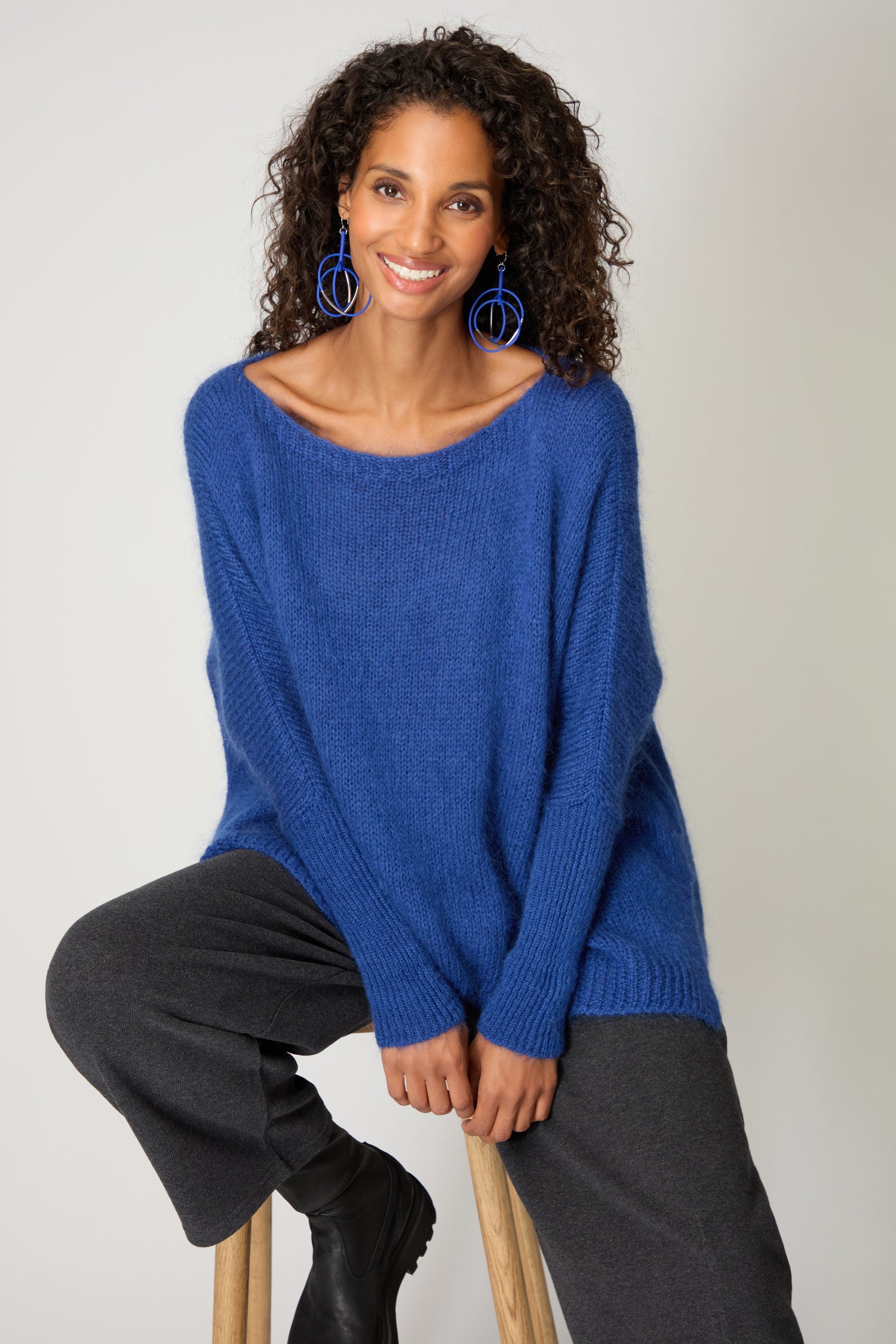 Wide Neck Mohair Knit