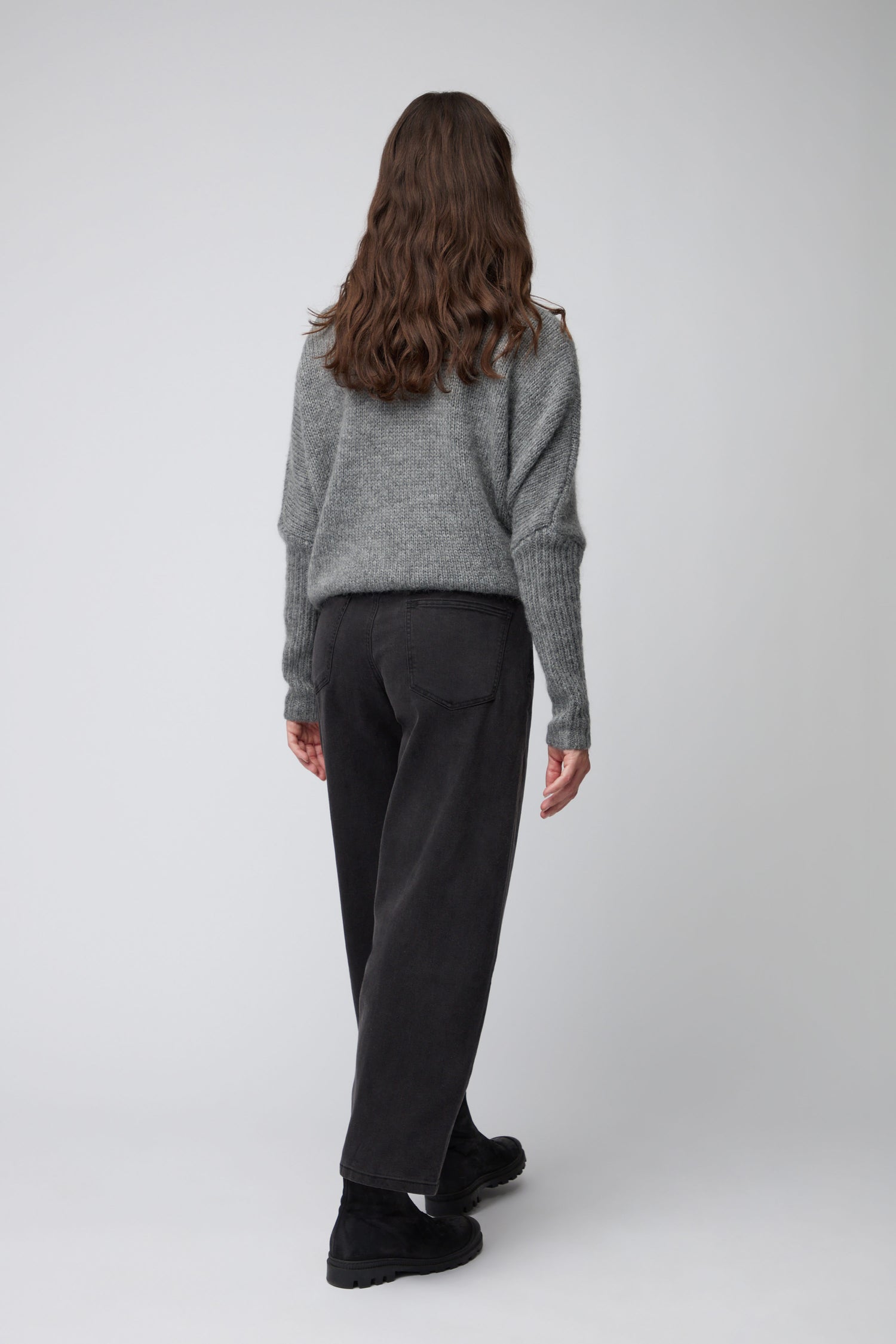 Black Stretch Denim Bubble Trouser