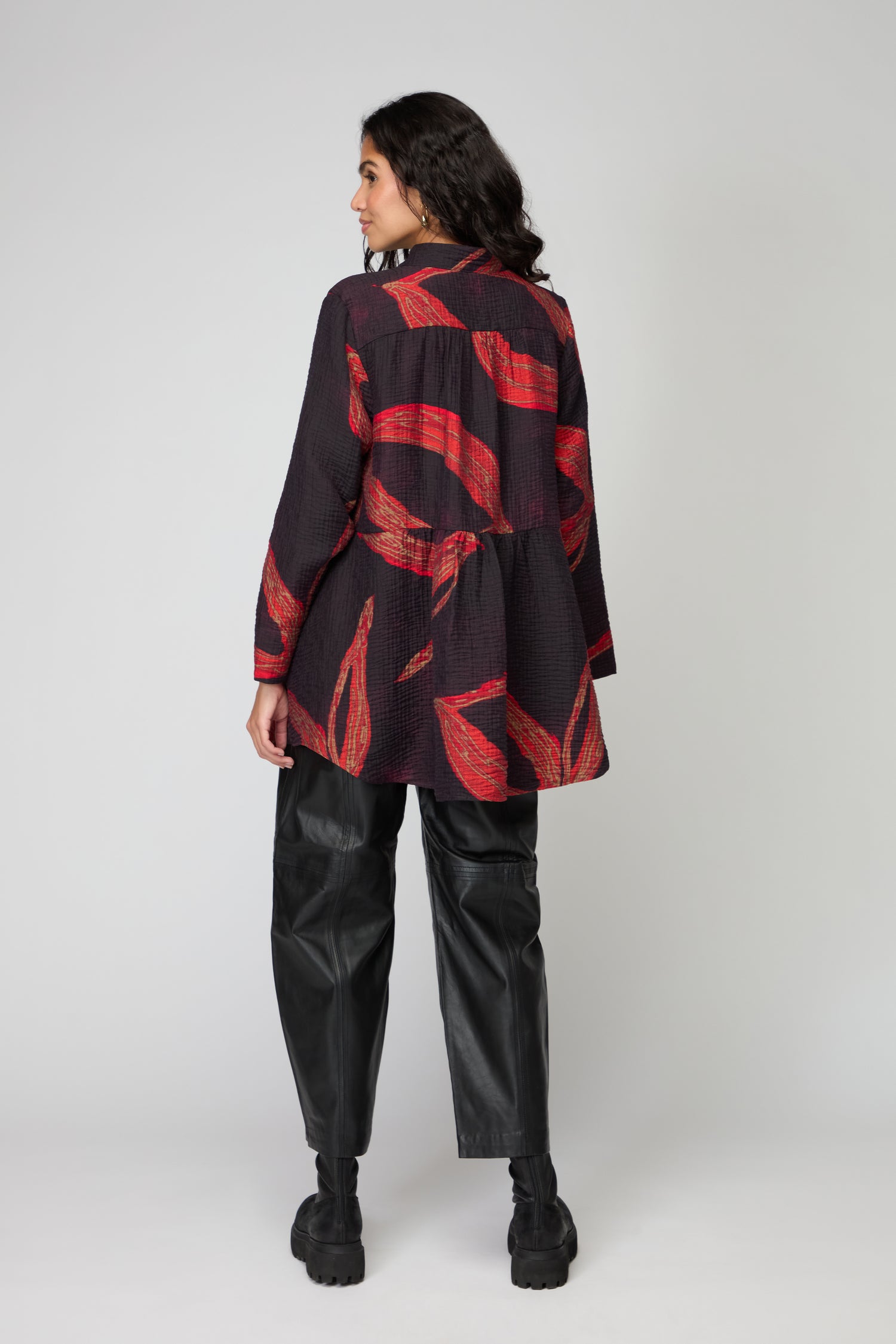 Ribbon Print Viscose Shirt