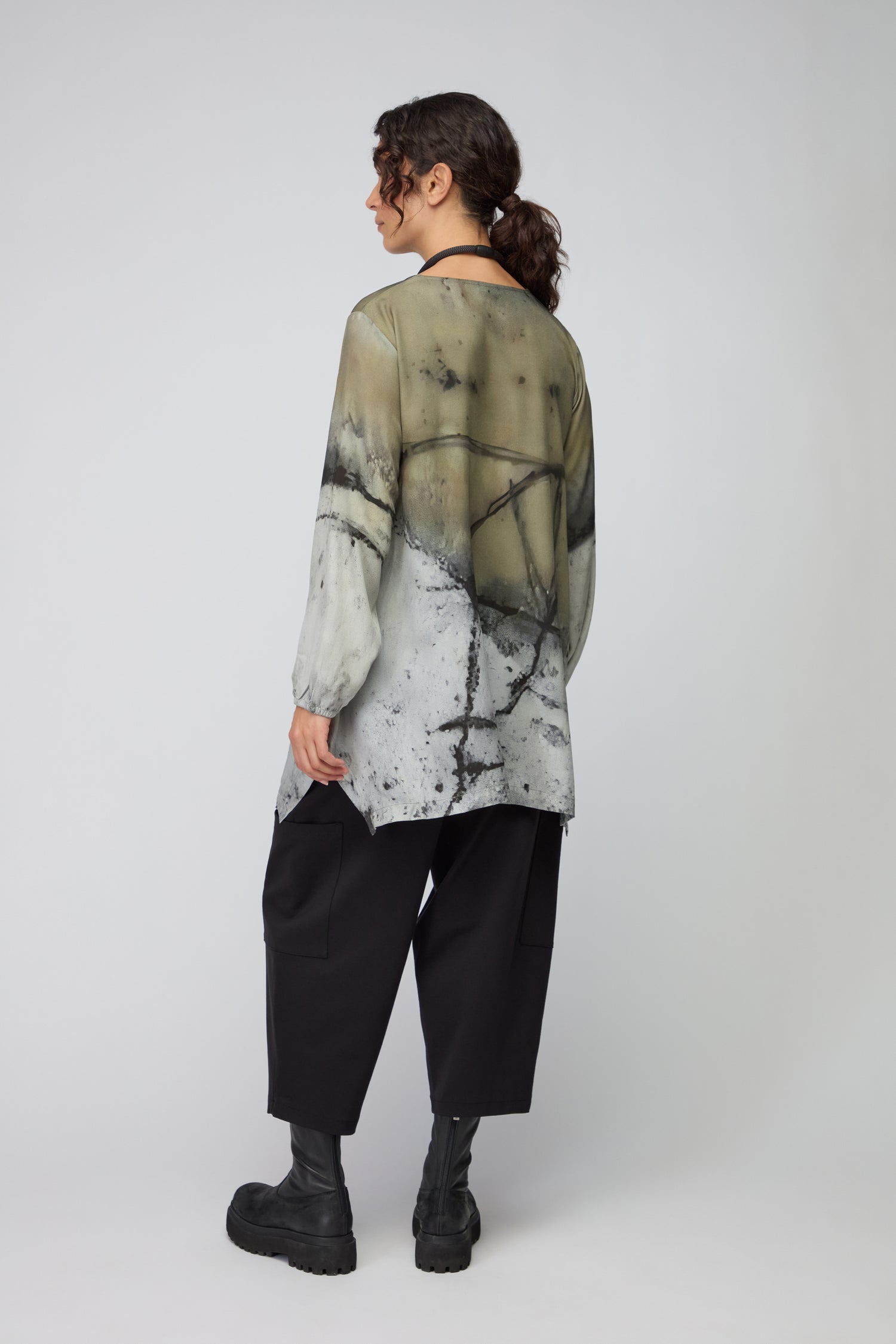 Cross Print Viscose Tunic