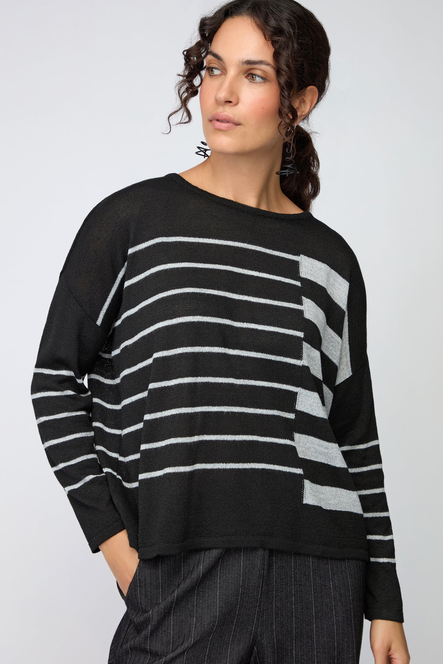 Mix Stripe Boxy Knit
