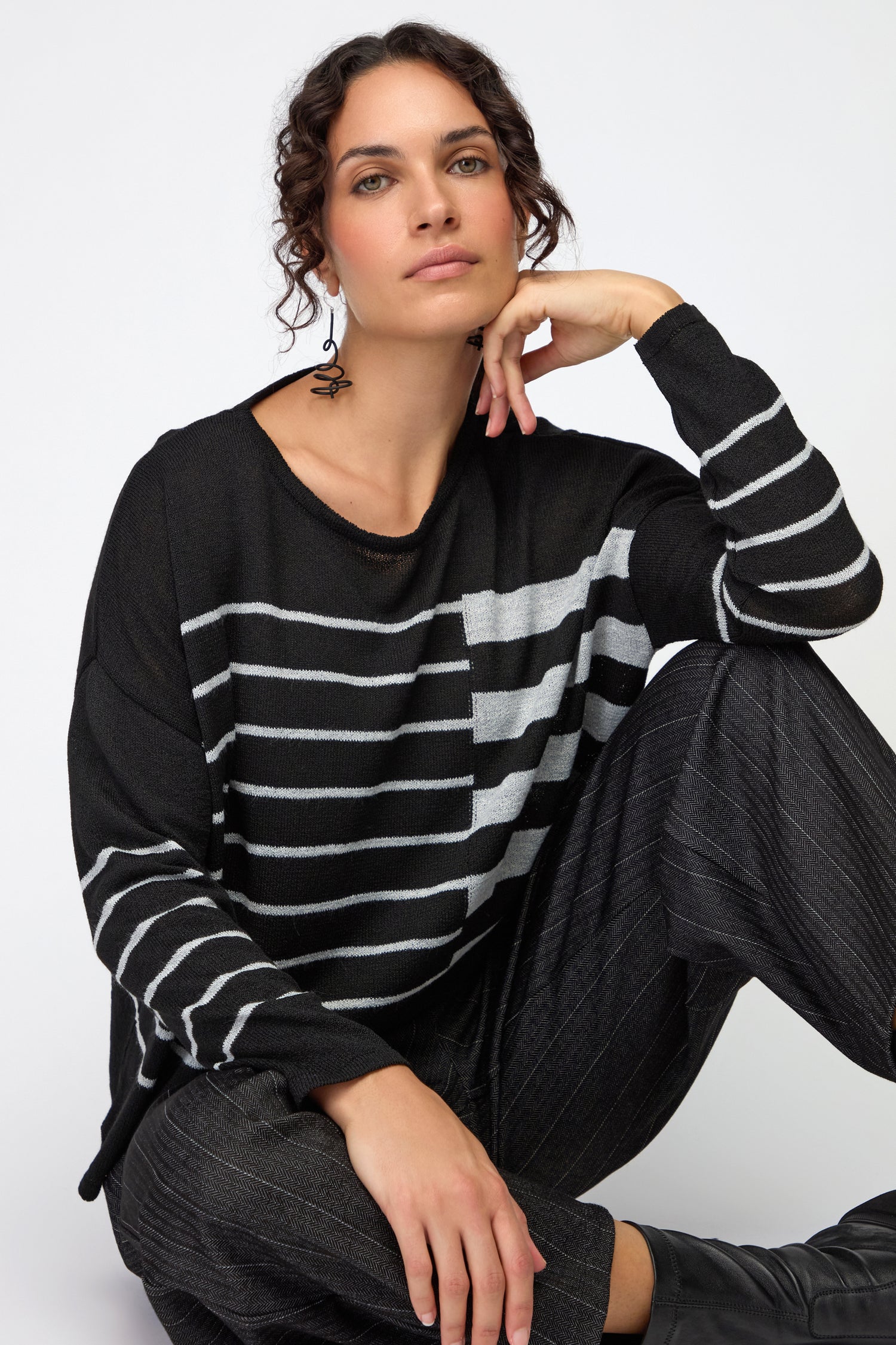 Mix Stripe Boxy Knit