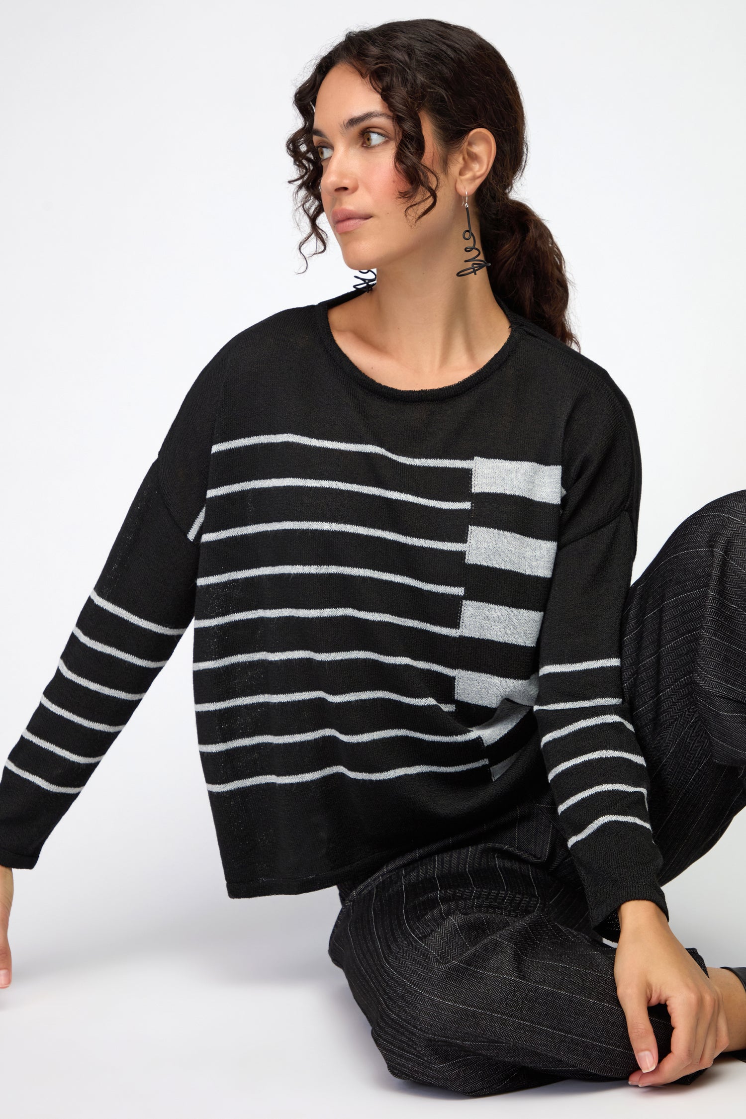 Mix Stripe Boxy Knit