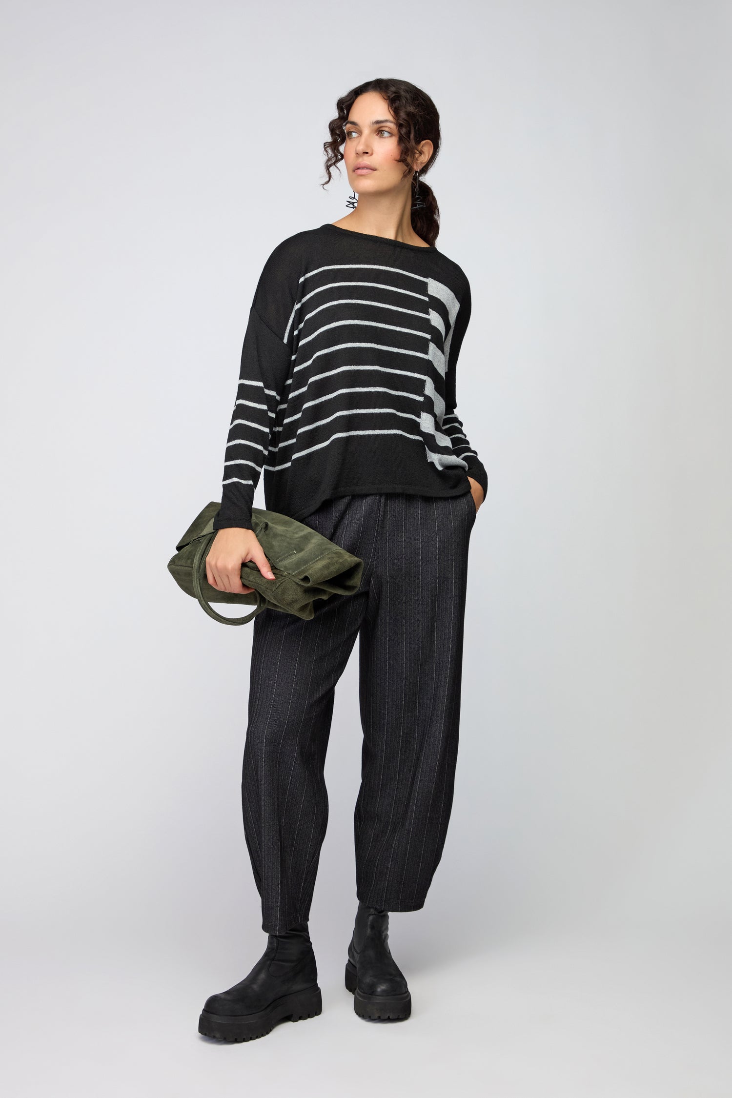 Mix Stripe Boxy Knit