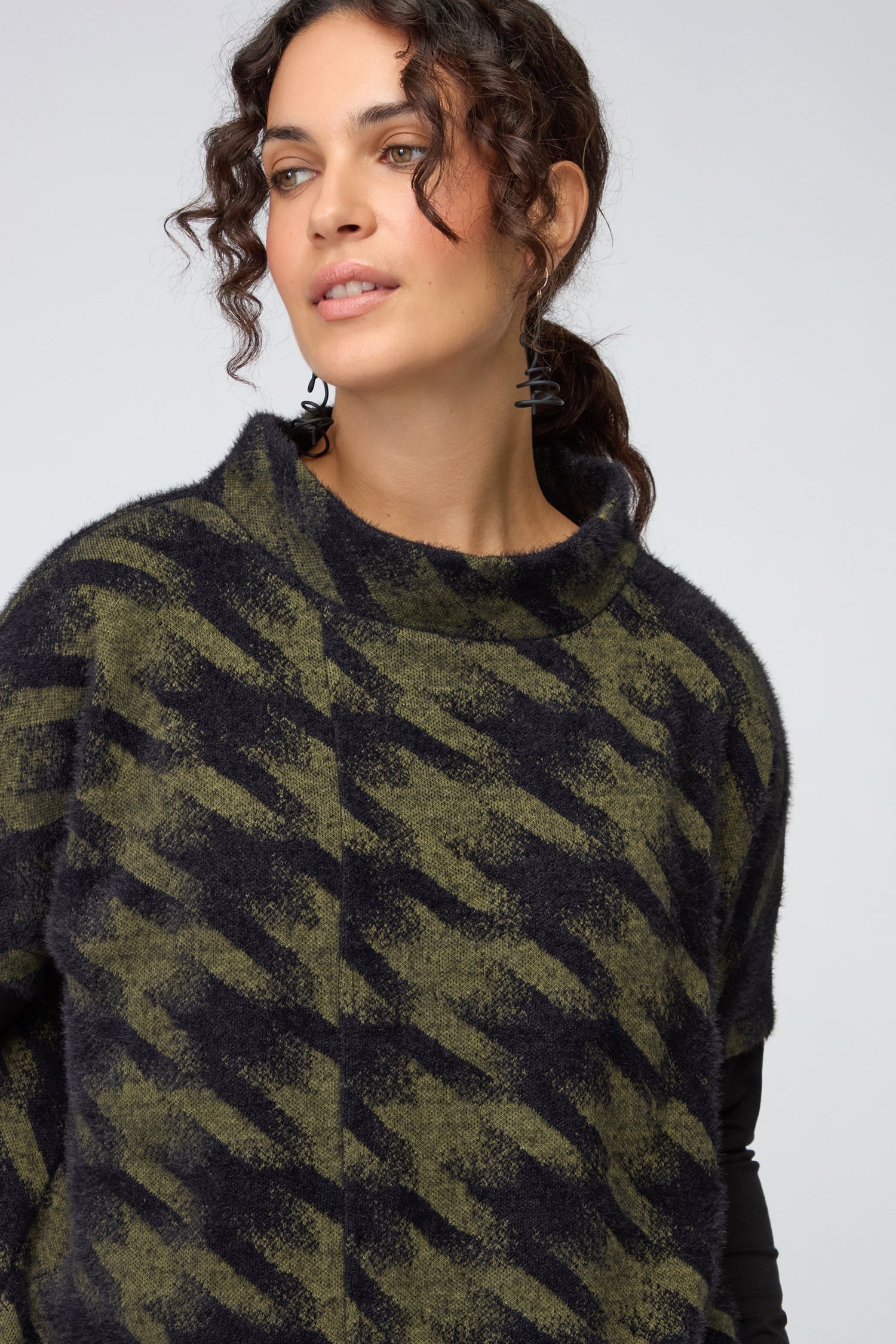 Blurred Jacquard Jersey Top