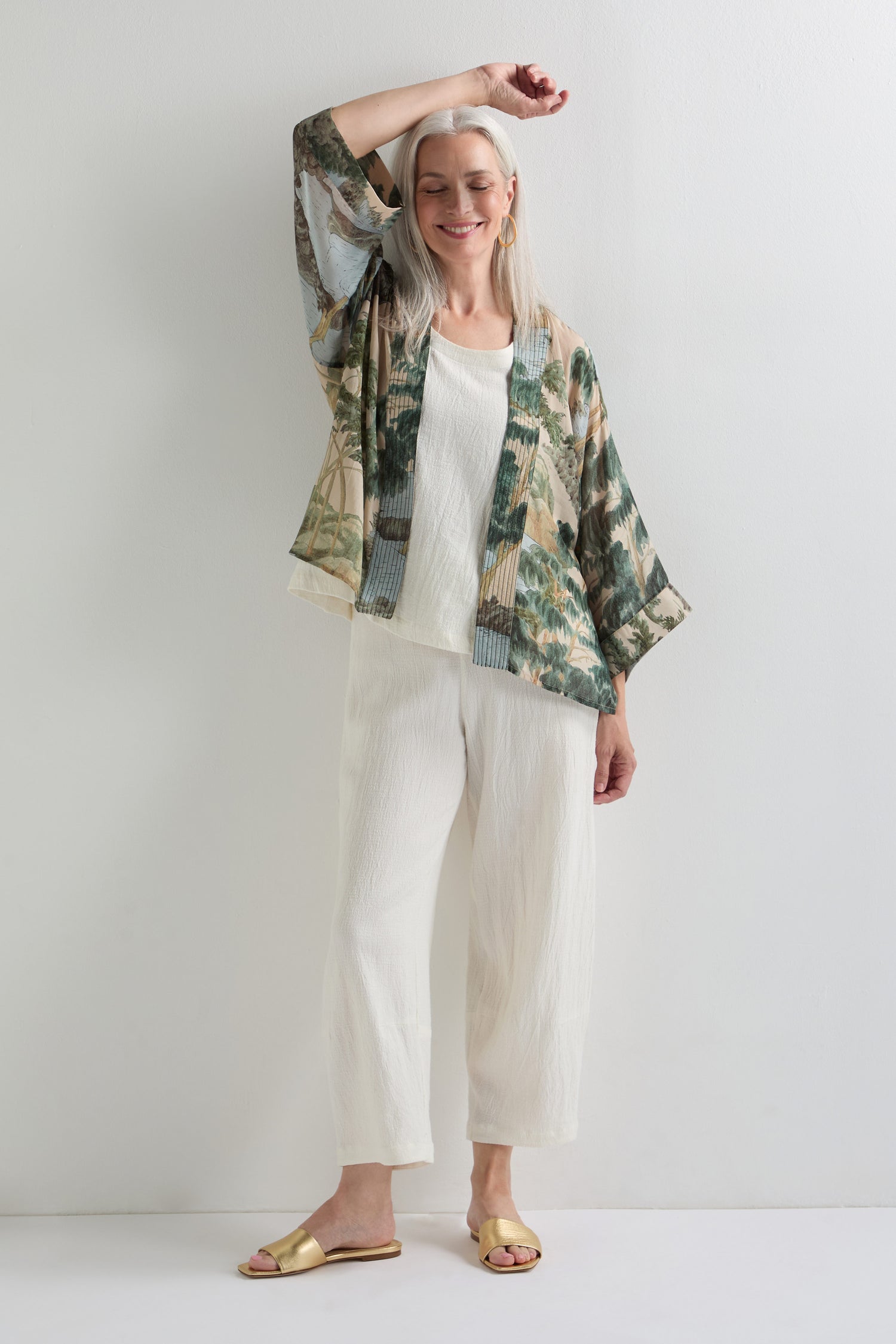 Rivers and Trees Print Kimono