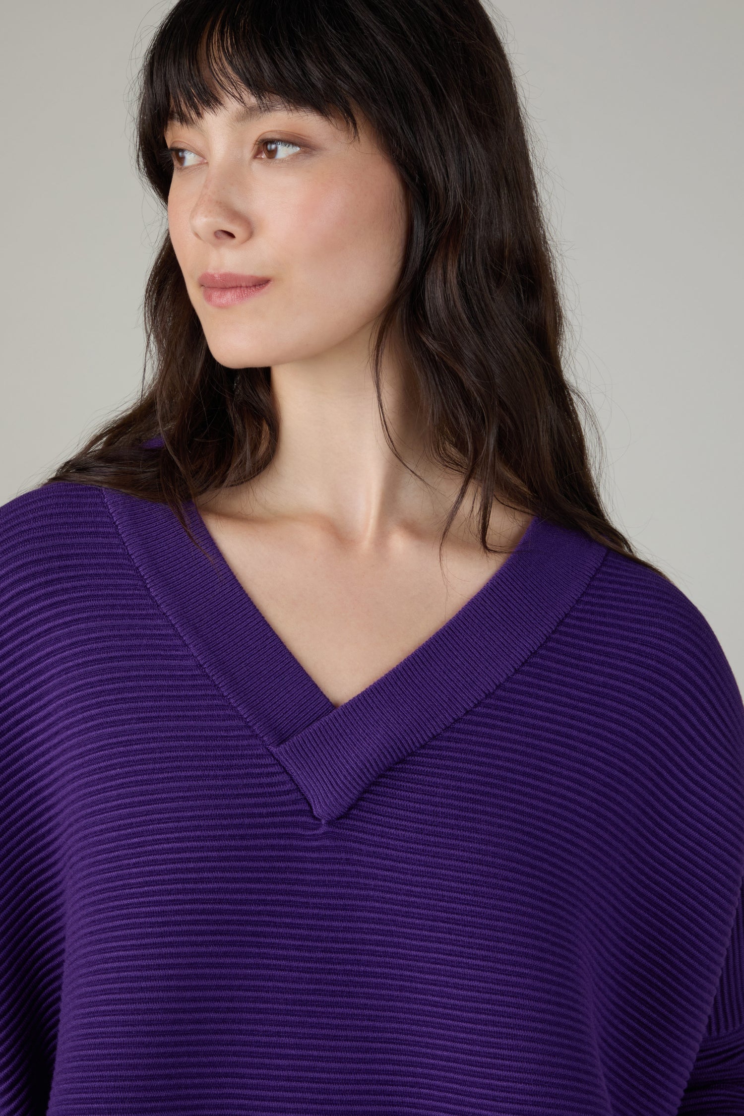 V Neck Ribbed Jumper