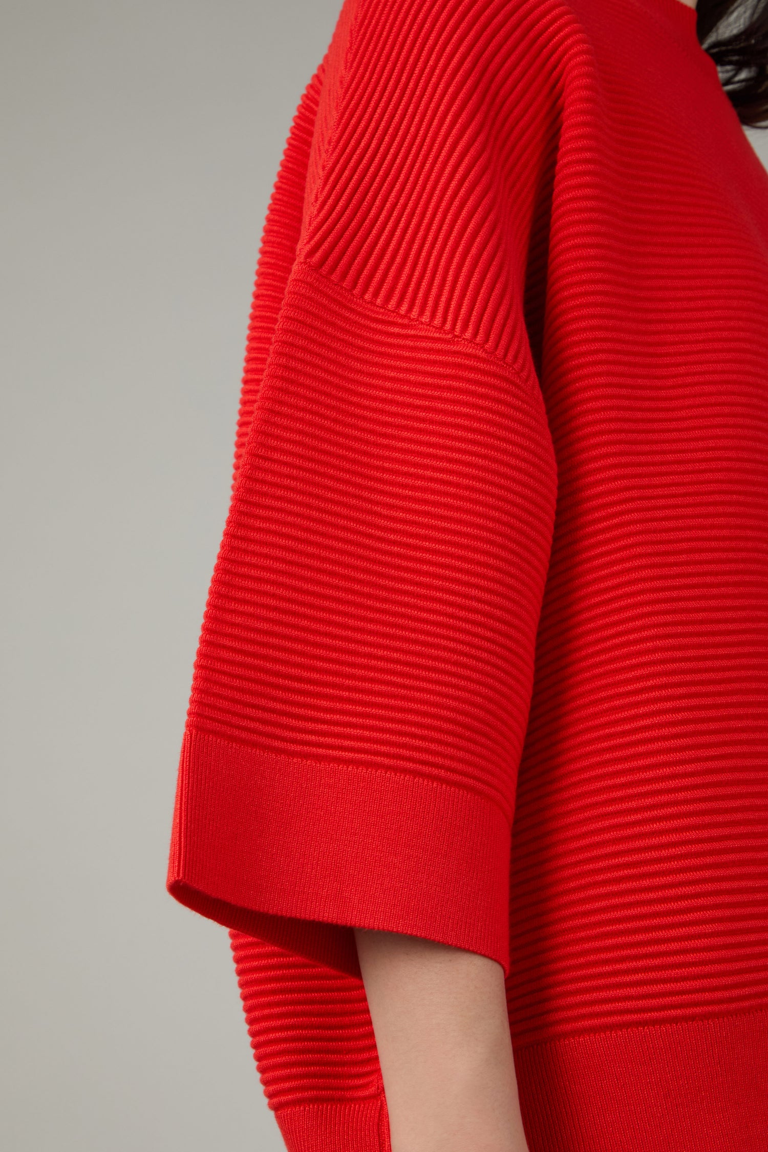 Wide Sleeve Ribbed Jumper