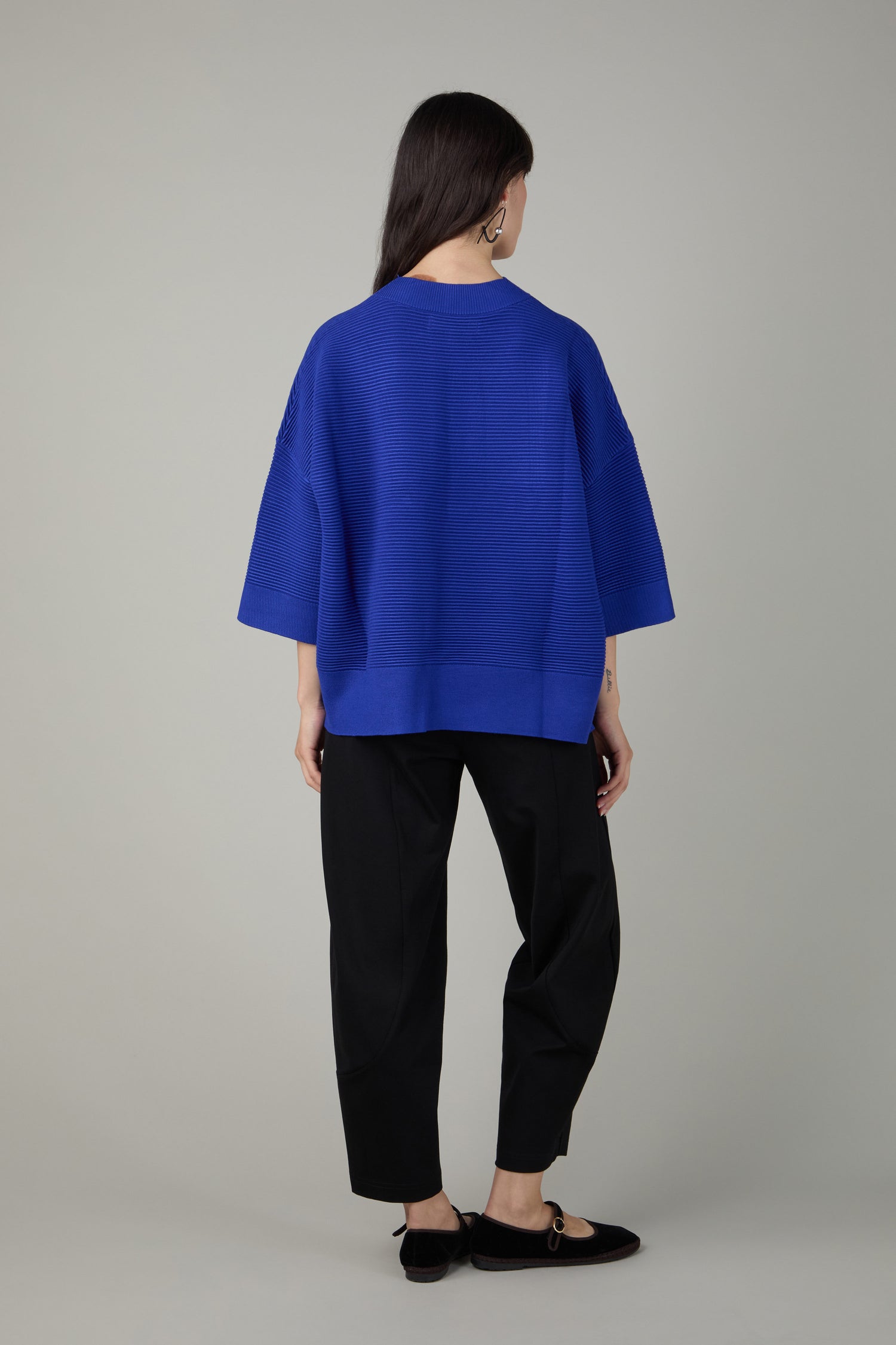 Wide Sleeve Ribbed Jumper