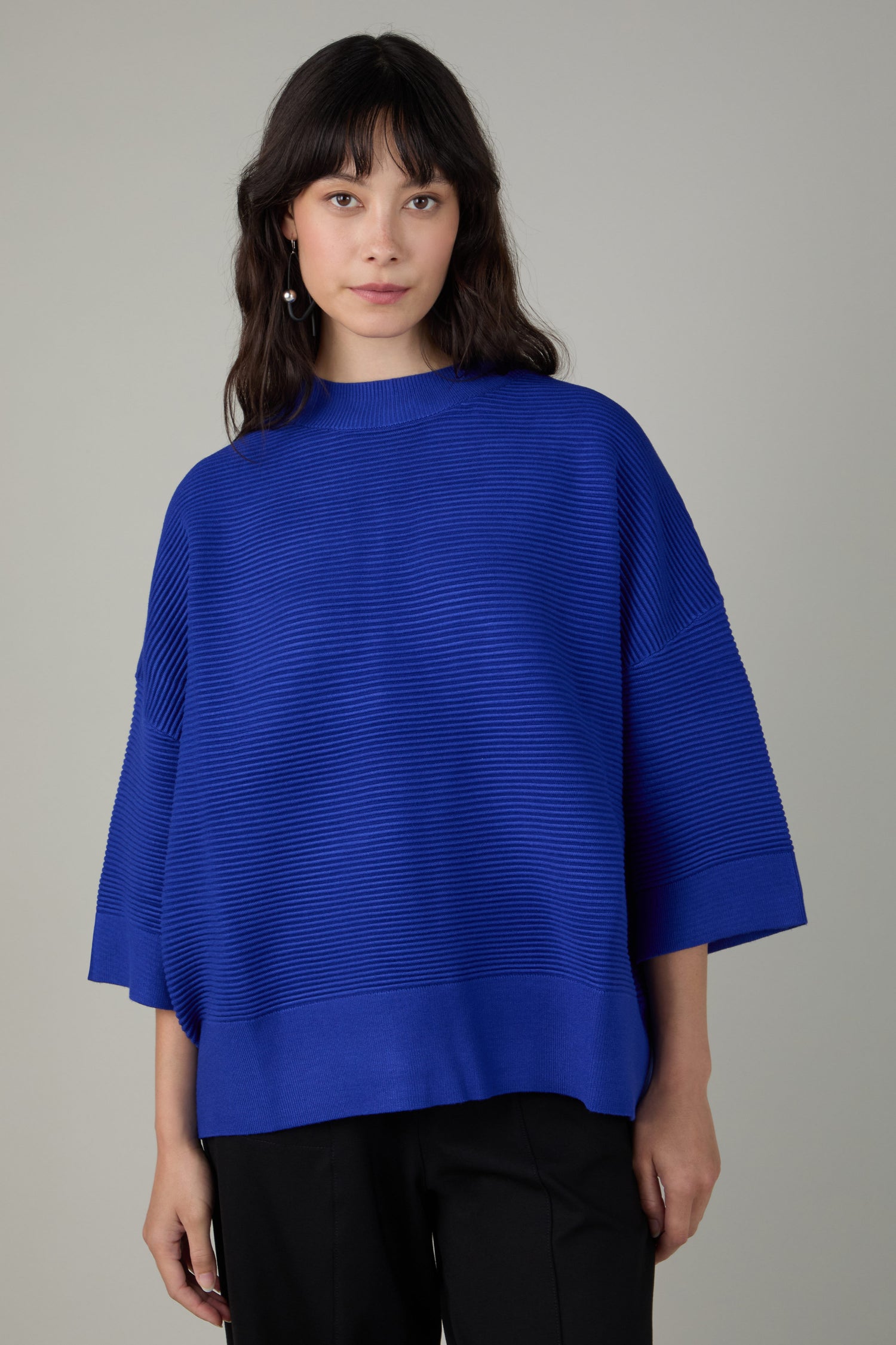 Wide Sleeve Ribbed Jumper